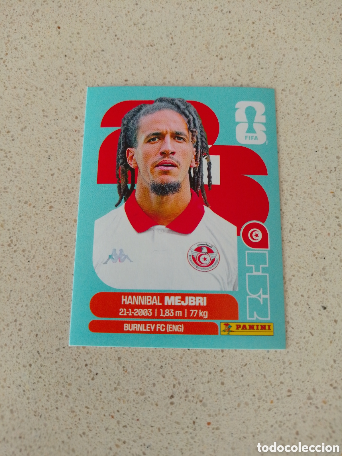 Cromos de F&uacute;tbol: CROMO NUMERO 14 MEJBRI TUNEZ. MUNDIAL 2026. PANINI.