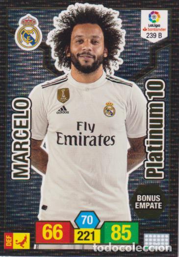 Cromos de F&uacute;tbol: ADRENALYN 2018-19 N&ordm;239B - REAL MADRID &ndash; PLATINUM 10 &ndash; MARCELO