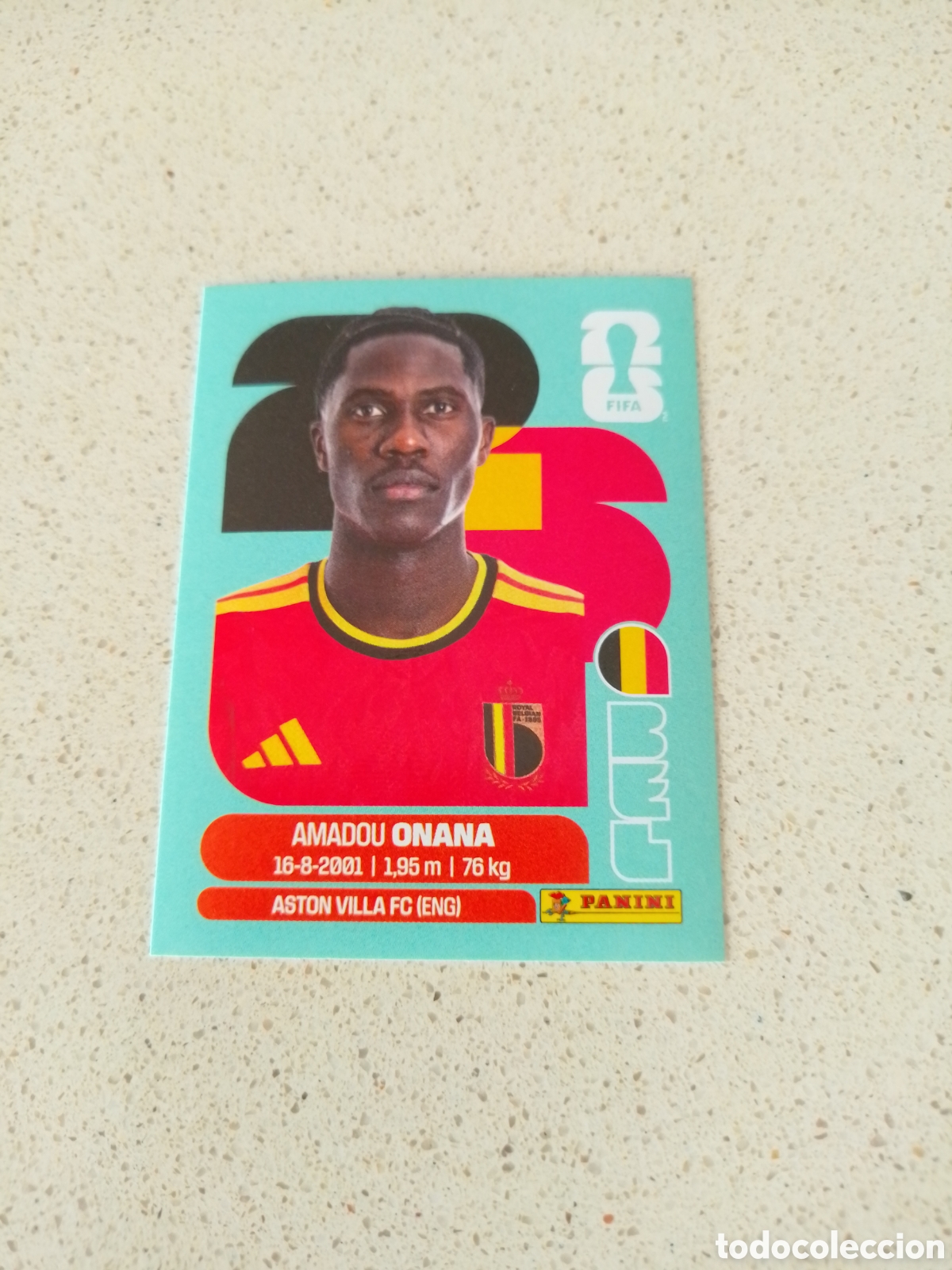 Football Stickers: CROMO NUMERO 10 ONANA BELGICA. MUNDIAL 2026. PANINI.
