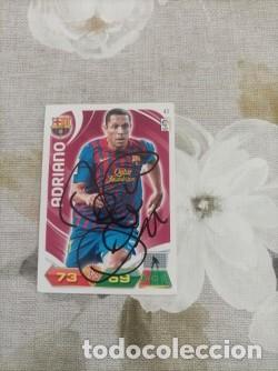 Cromos de F&uacute;tbol: Cromo futbol firmado Adriano