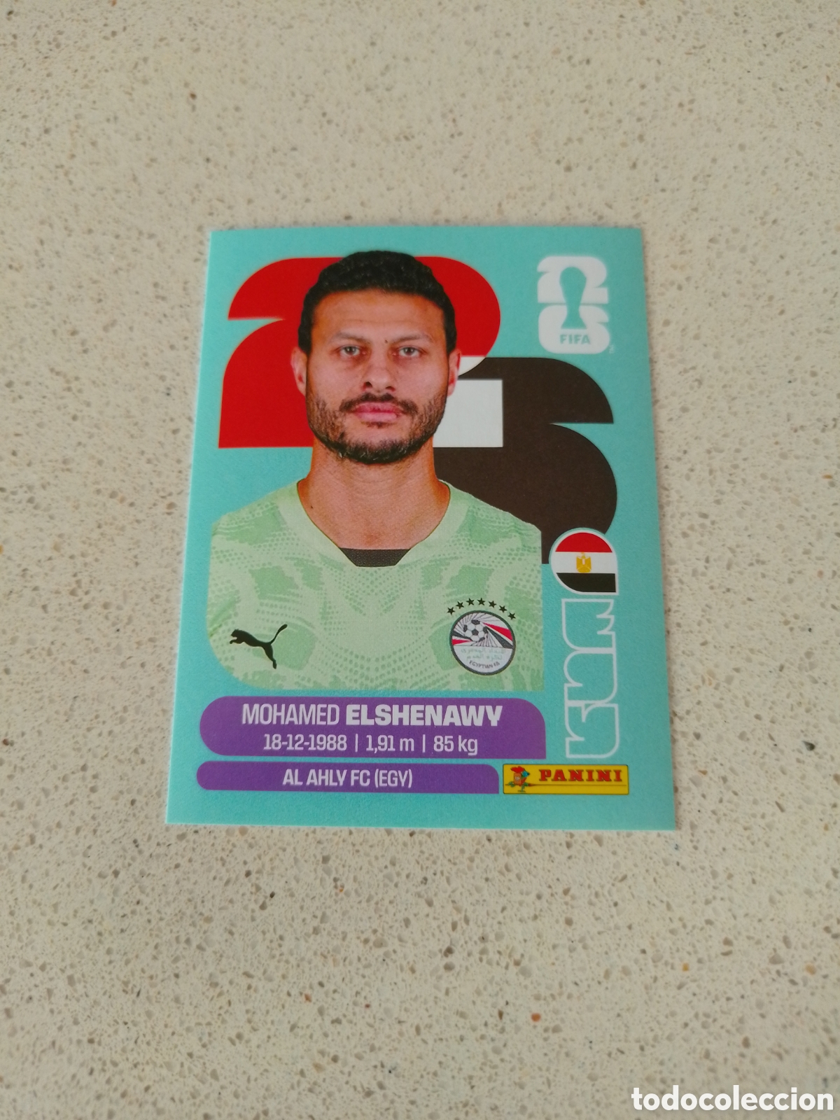 Cromos de F&uacute;tbol: CROMO NUMERO 2 EL SHENAWY EGIPTO. MUNDIAL 2026. PANINI.