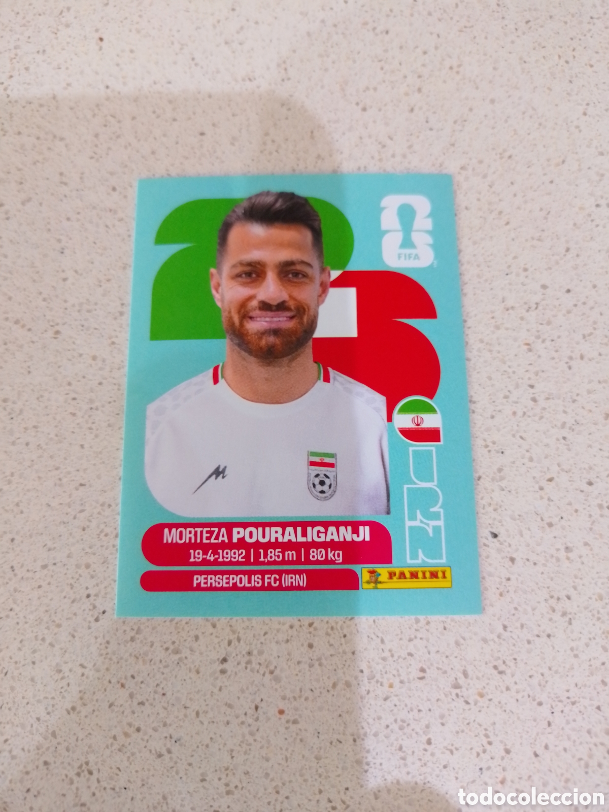 Cromos de F&uacute;tbol: CROMO NUMERO 3 POURALIGANJI IRAN. MUNDIAL 2026. PANINI.
