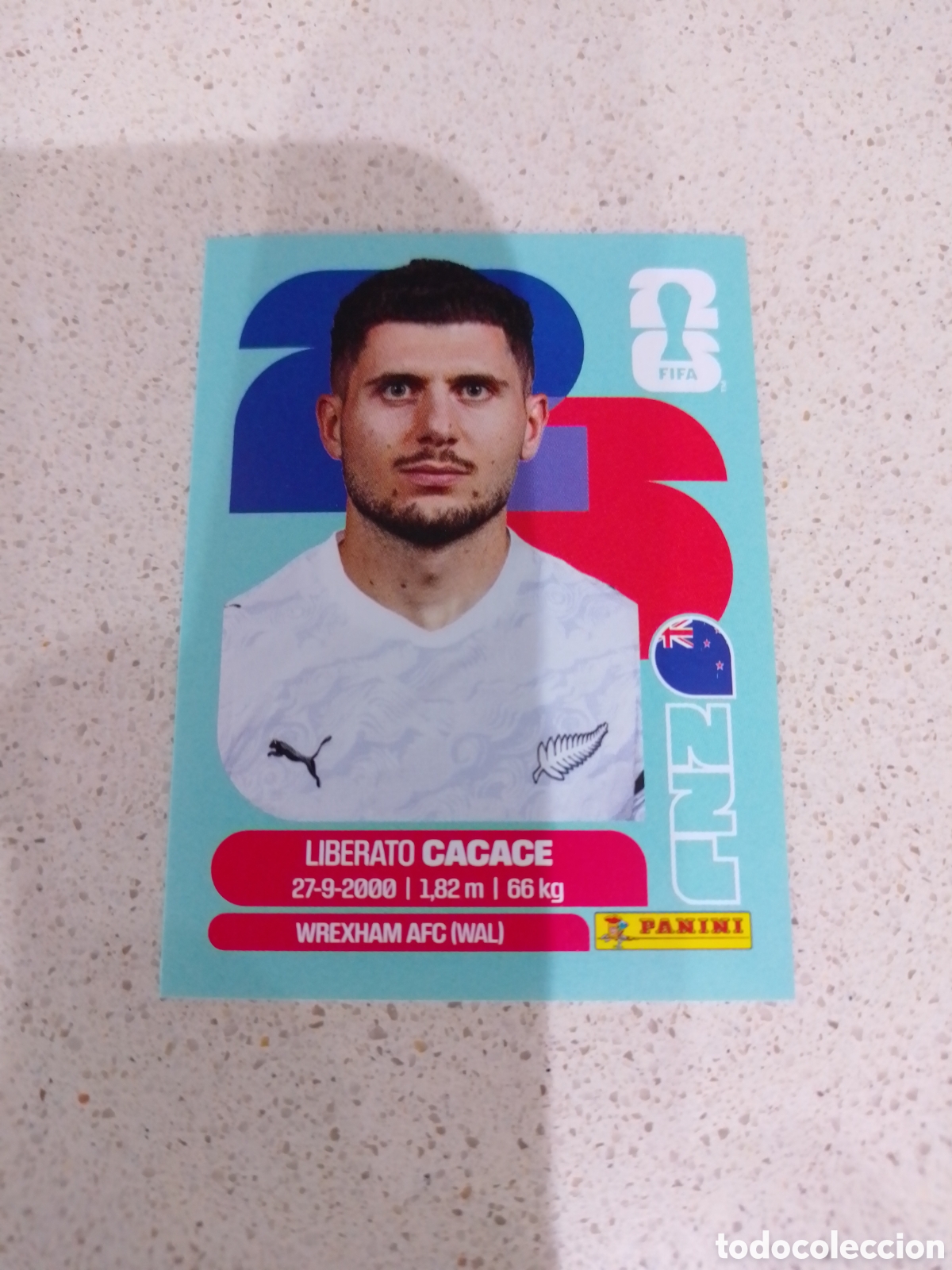 Cromos de F&uacute;tbol: CROMO NUMERO 5 CACACE NUEVA ZELANDA. MUNDIAL 2026. PANINI.