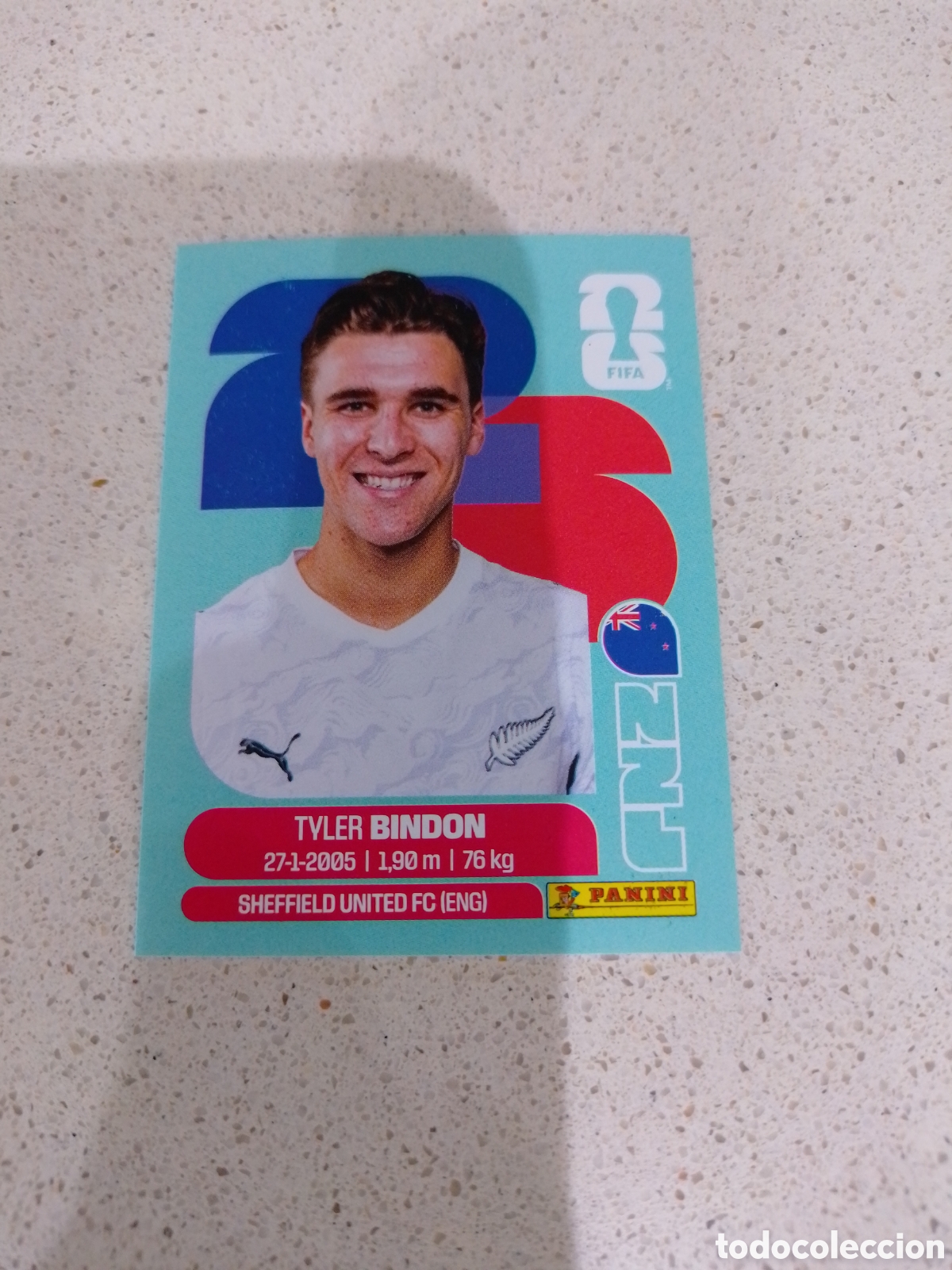 Cromos de F&uacute;tbol: CROMO NUMERO 7 BINDON NUEVA ZELANDA. MUNDIAL 2026. PANINI.