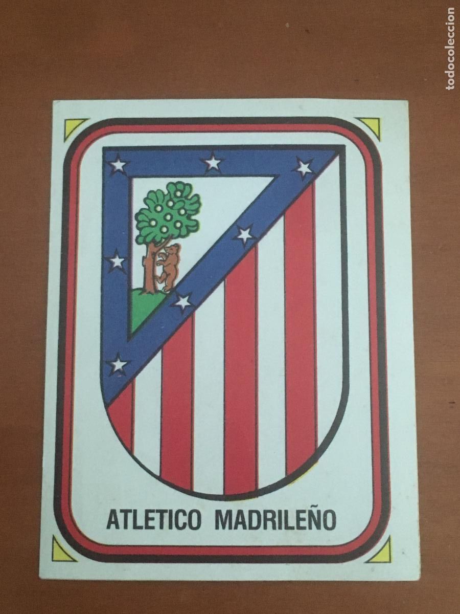 Cromos de F&uacute;tbol: escudo atletico madrile&ntilde;o cromo n&ordm; 328 futbol 84 panini nunca pegado nuevo de sobre