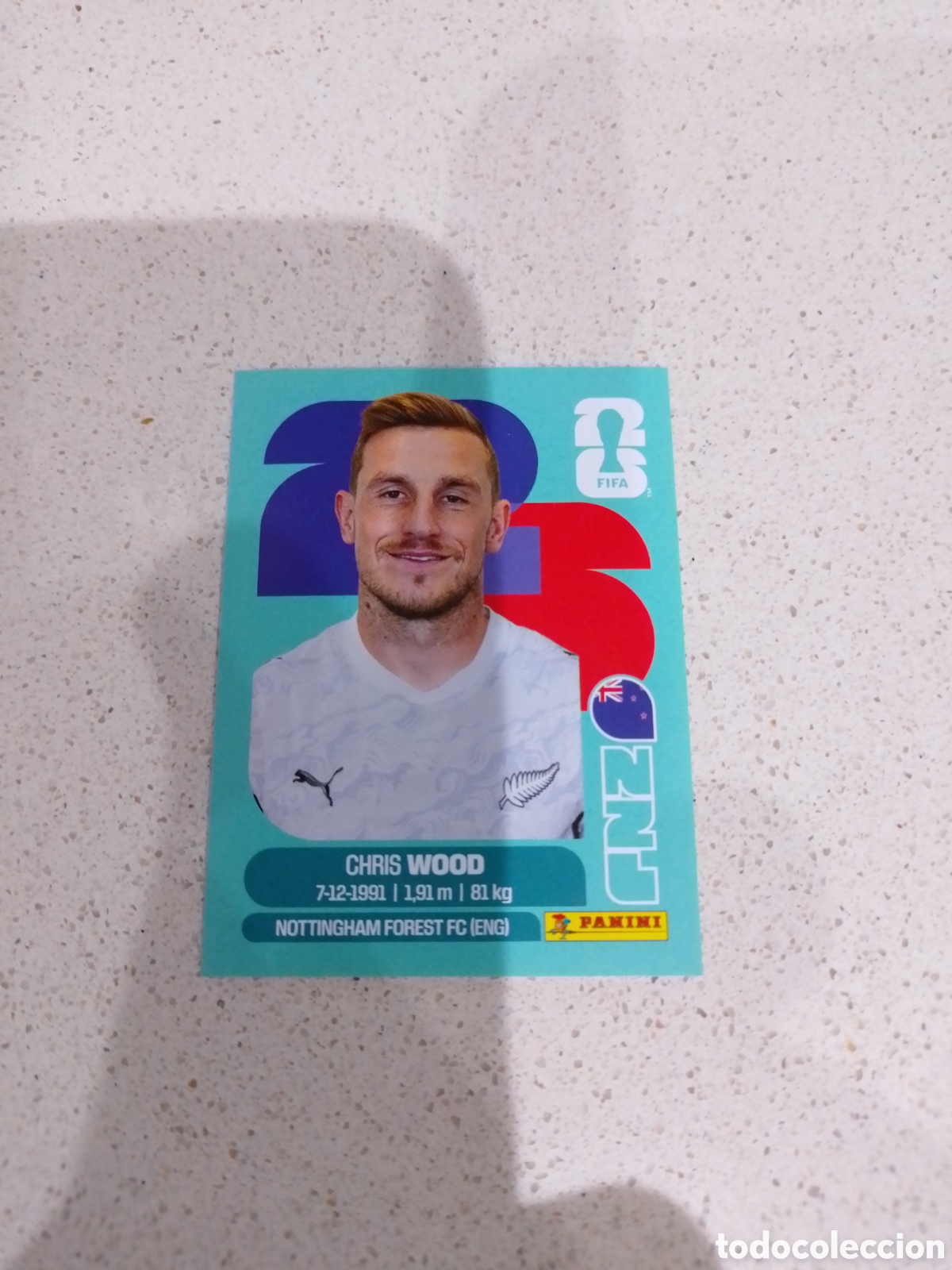 Cromos de F&uacute;tbol: CROMO NUMERO 17 WOOD NUEVA ZELANDA. MUNDIAL 2026. PANINI.