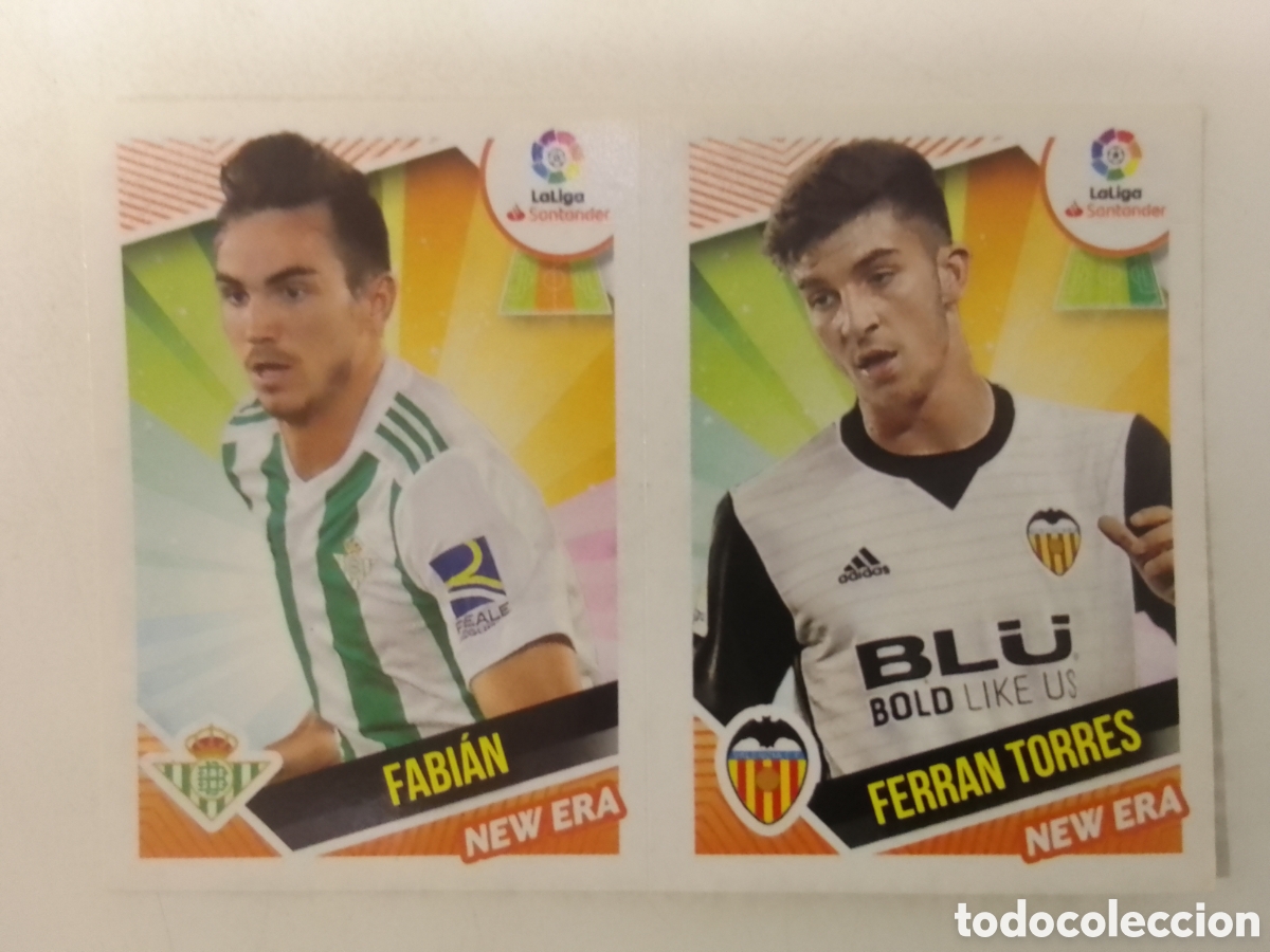Fu&szlig;ball-Sticker: Colecciones Este 2018-19 n&deg; 5 Fabi&aacute;n &bull; Betis / Ferran Torres &bull; Valencia. NEW ERA.