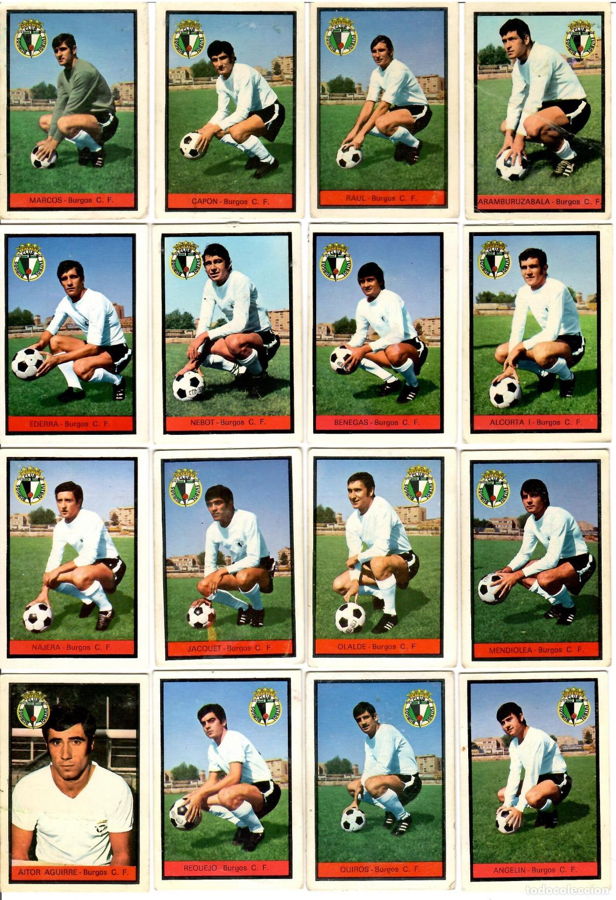 Cromos de F&uacute;tbol: Burgos C.F.: Lote de 16 cromos de futbol album 1972-73 FHER - Equipo completo