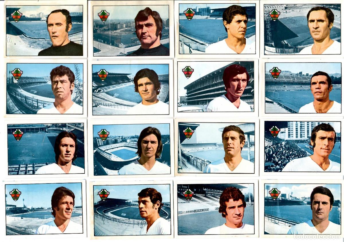 Cartes &agrave; collectionner de Football: Elche C.F.: Lote de 16 cromos de futbol album 1974-75 FHER - Equipo completo
