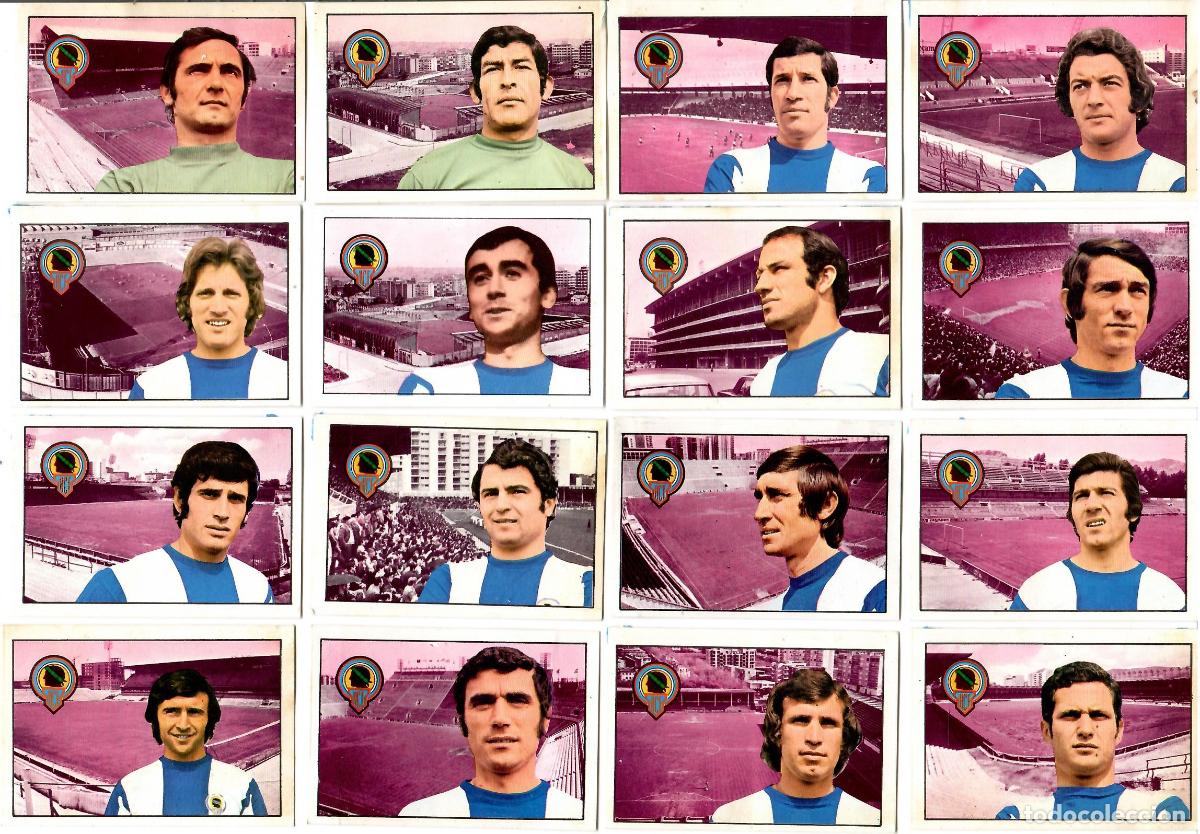 Cromos de F&uacute;tbol: Hercules C.F.: Lote de 16 cromos de futbol album 1974-75 FHER - Equipo completo