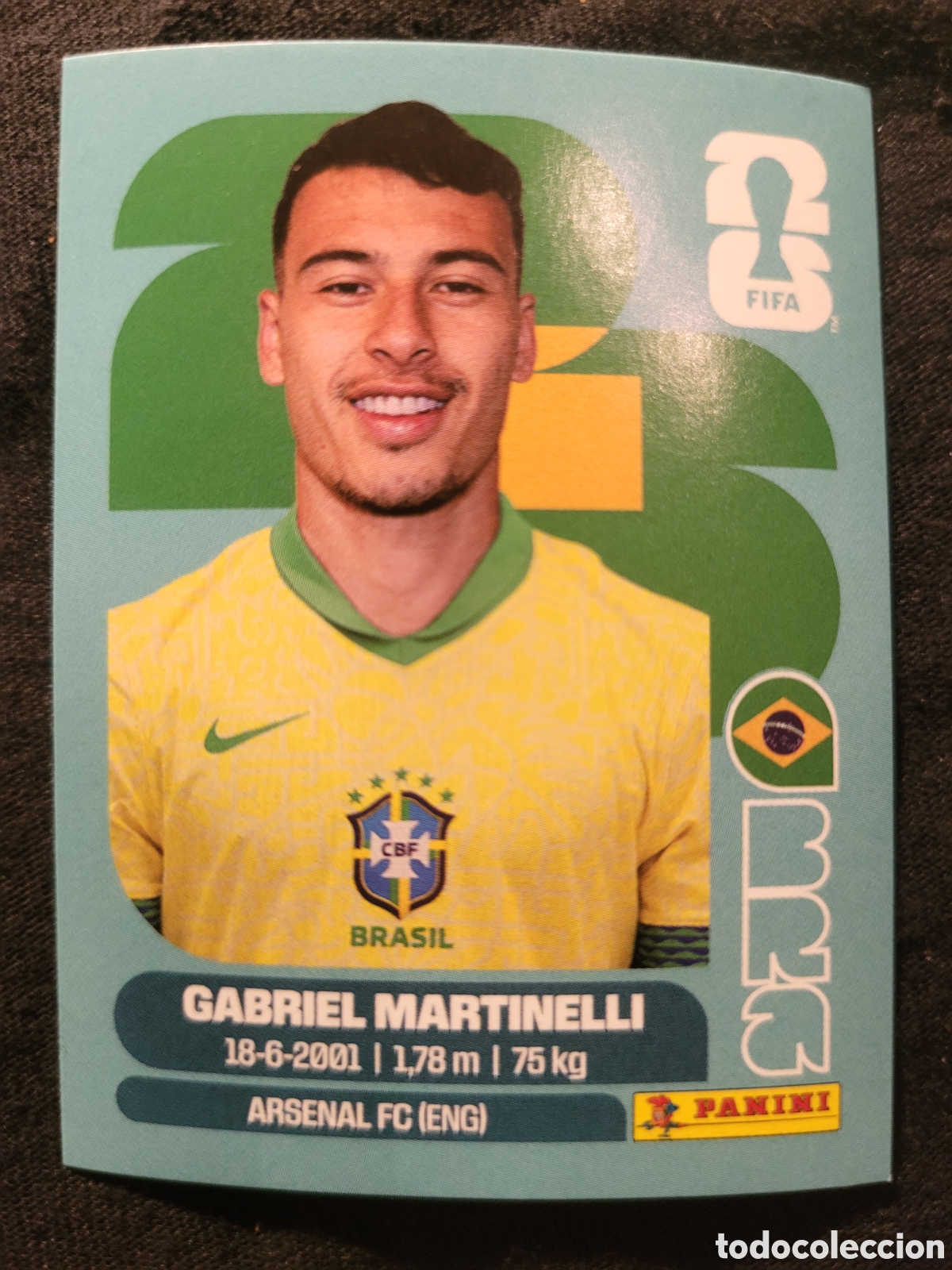 Cromos de F&uacute;tbol: BRA 18 Gabriel Martinelli [Sticker] / FIFA World Cup 2026