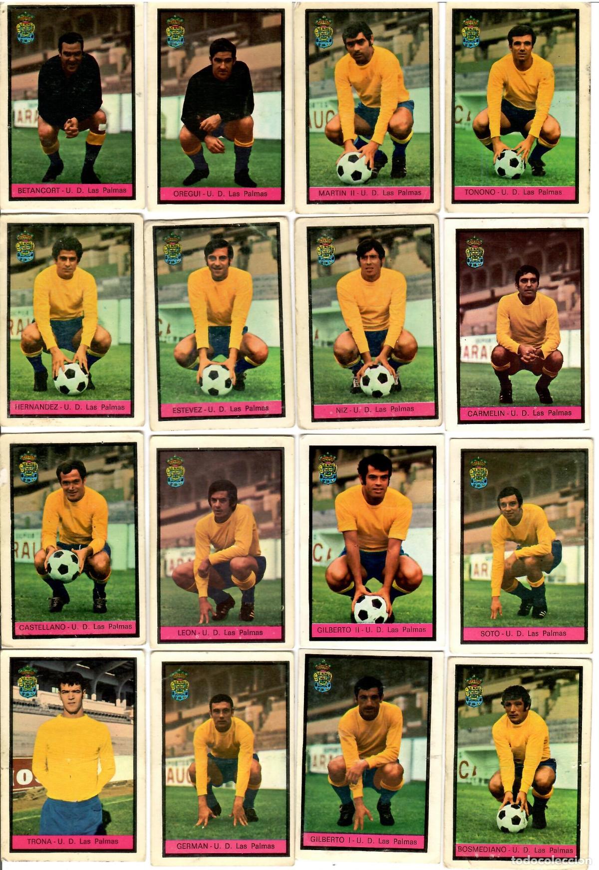 Cromos de F&uacute;tbol: U.D. Las Palmas: Lote de 16 cromos de futbol album 1972-73 FHER - Equipo completo