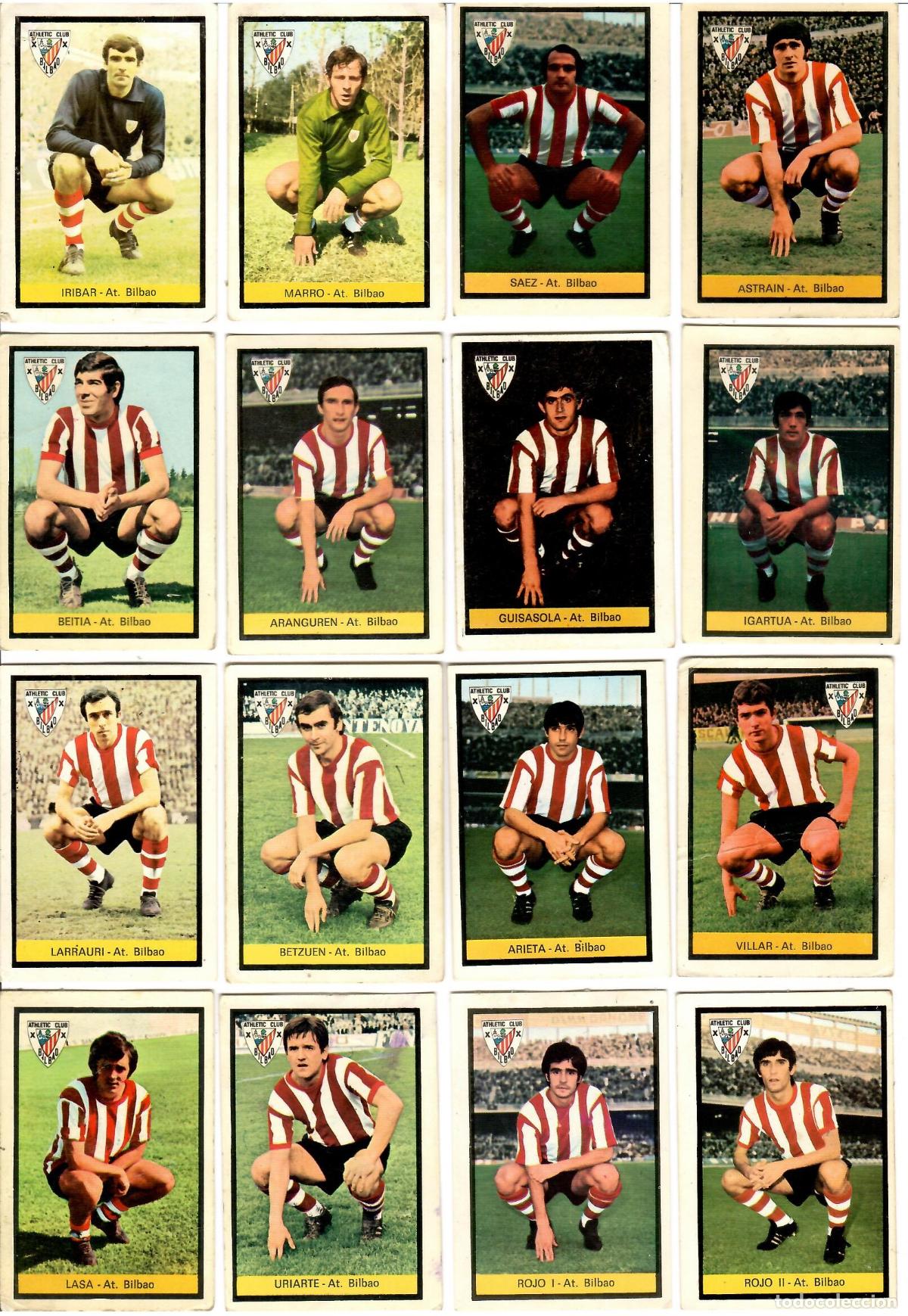 Cromos de F&uacute;tbol: Ath. Bilbao: Lote de 16 cromos de futbol album 1972-73 FHER - Equipo completo