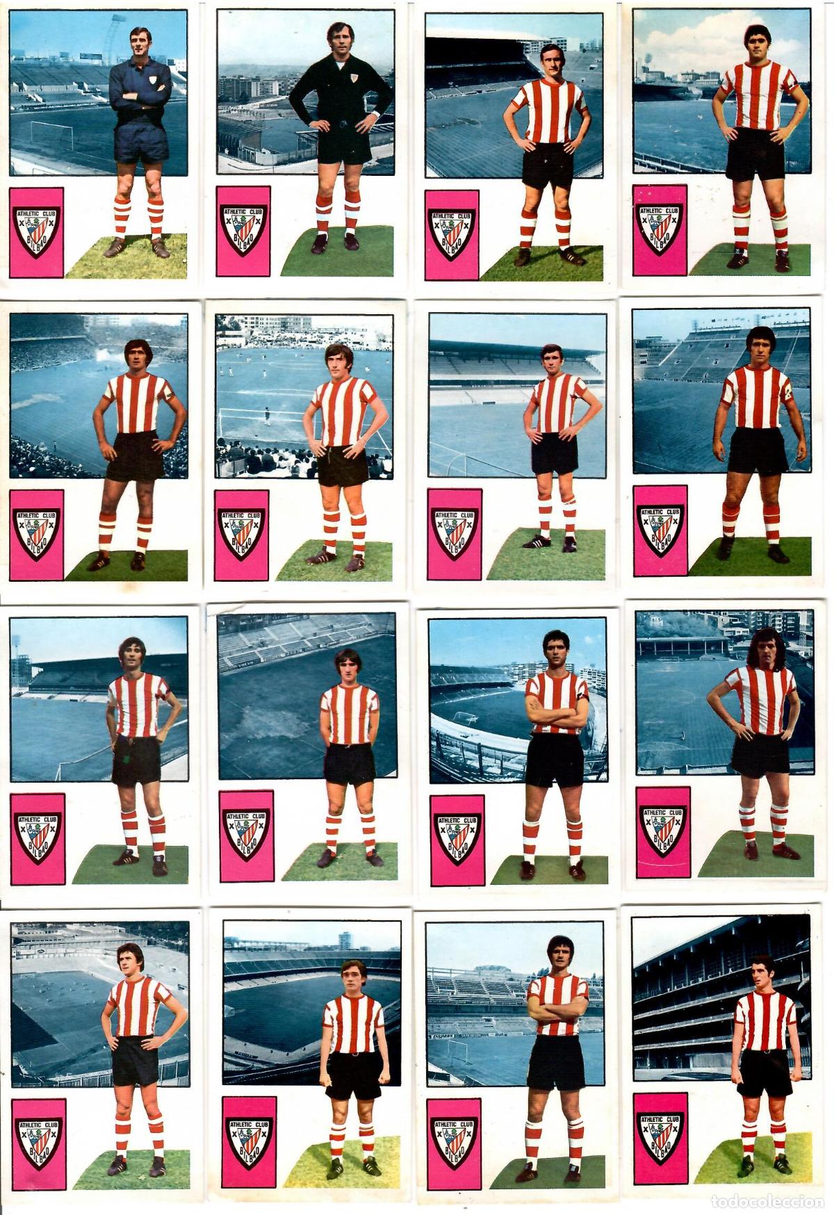 Cromos de F&uacute;tbol: Ath. Bilbao: Lote de 16 cromos de futbol album 1974-75 FHER - Equipo completo