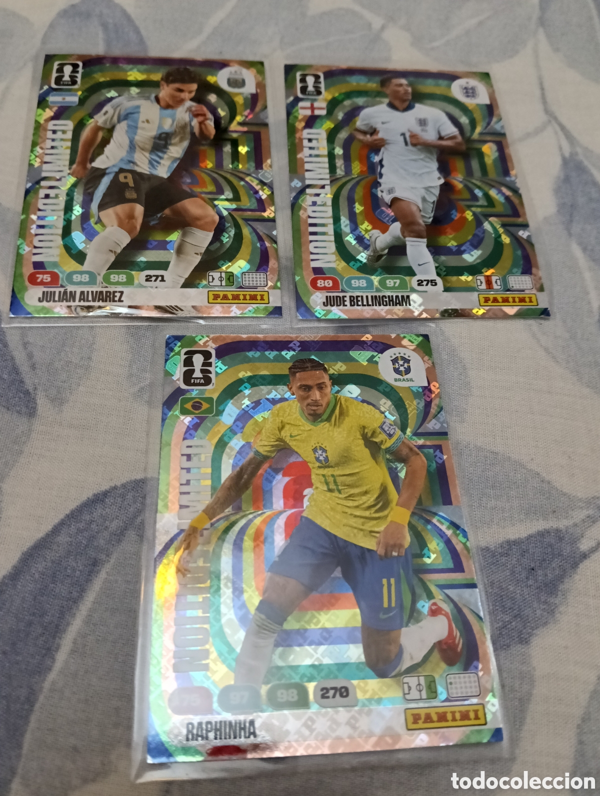 Cromos de F&uacute;tbol: Lote 3 cartas Edici&oacute;n limitada de Adrenalyn World cup 26