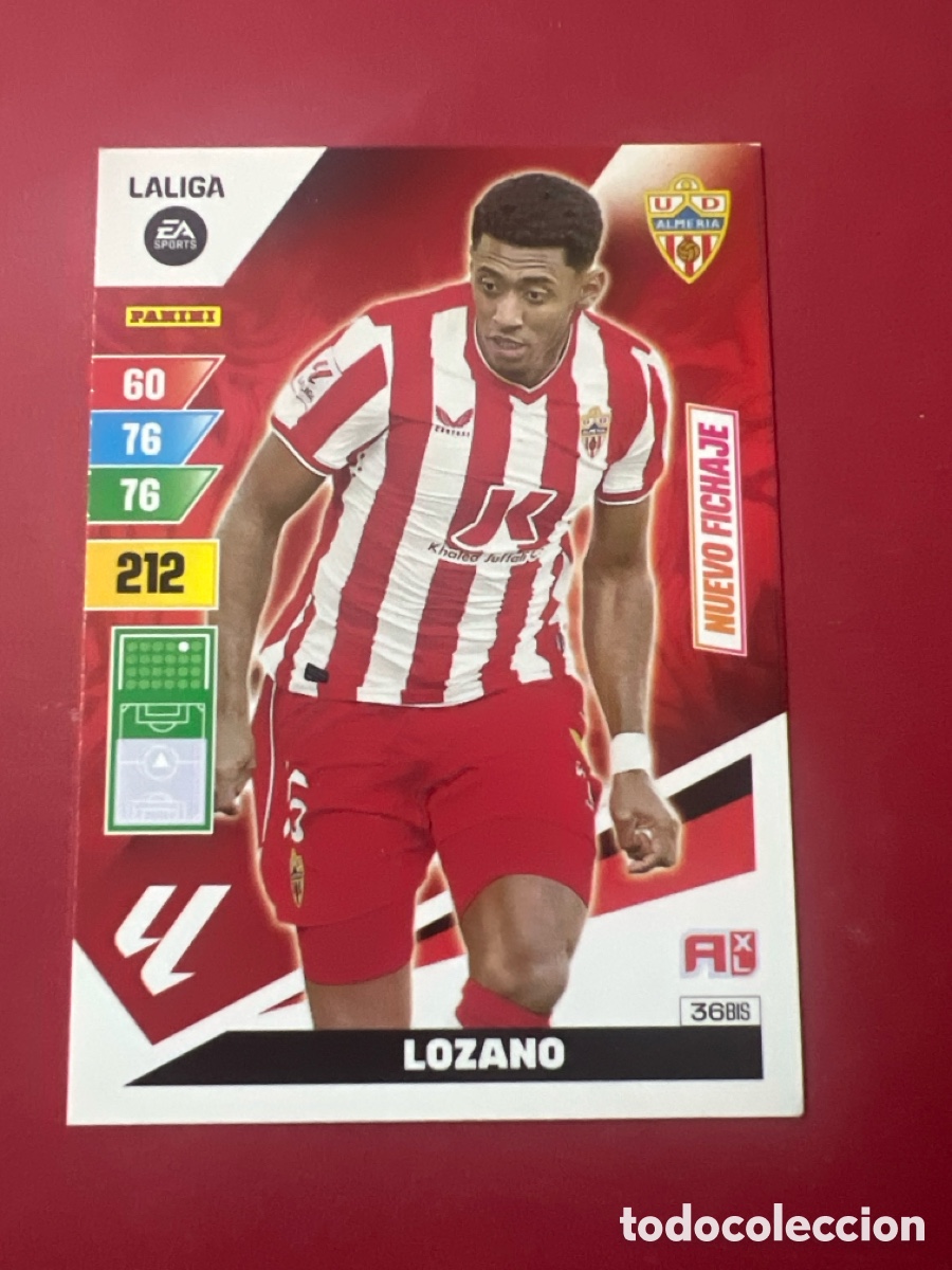 Cromos de F&uacute;tbol: C52. Lozano nuevo fichaje n&uacute;mero 36 Bis del Almeria cromo Adrenalyn XL 23-24 2023-2024