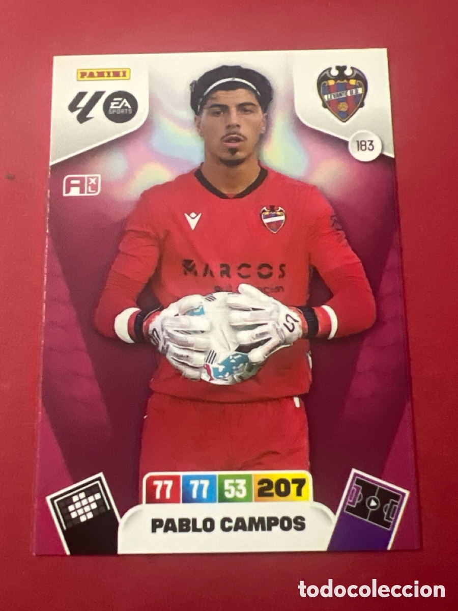 Cromos de F&uacute;tbol: C118. Pablo Campos n&uacute;mero 183 del Levante cromo adrenalyn XL 25-26 2025-2026