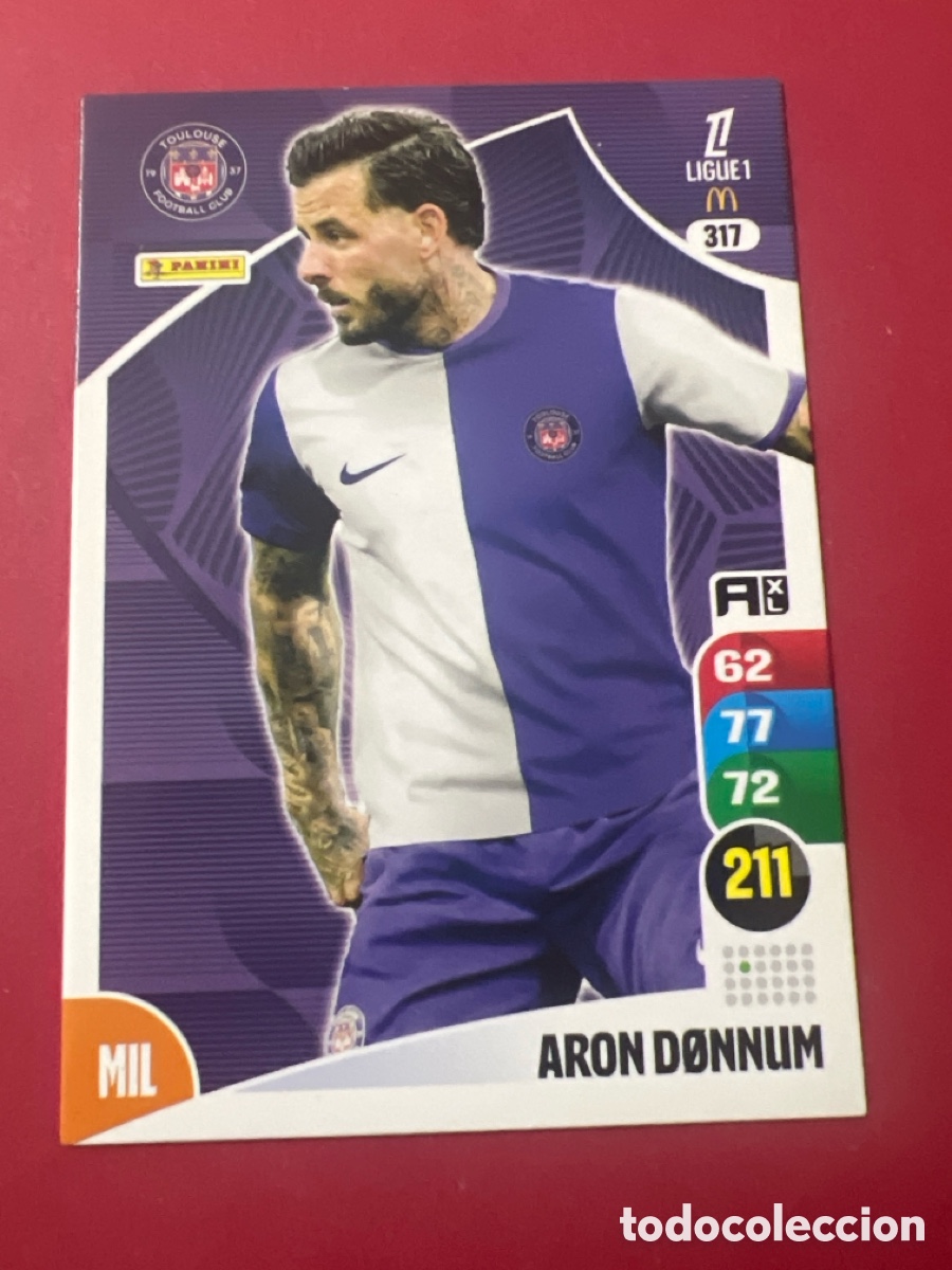 Cromos de Futebol: C186. 317 ARON DONNUM TOULOUSE CROMO FUTBOL PANINI LIGUE 1 FOOT 25-26 FRANCIA ADRENALYN 2025-206