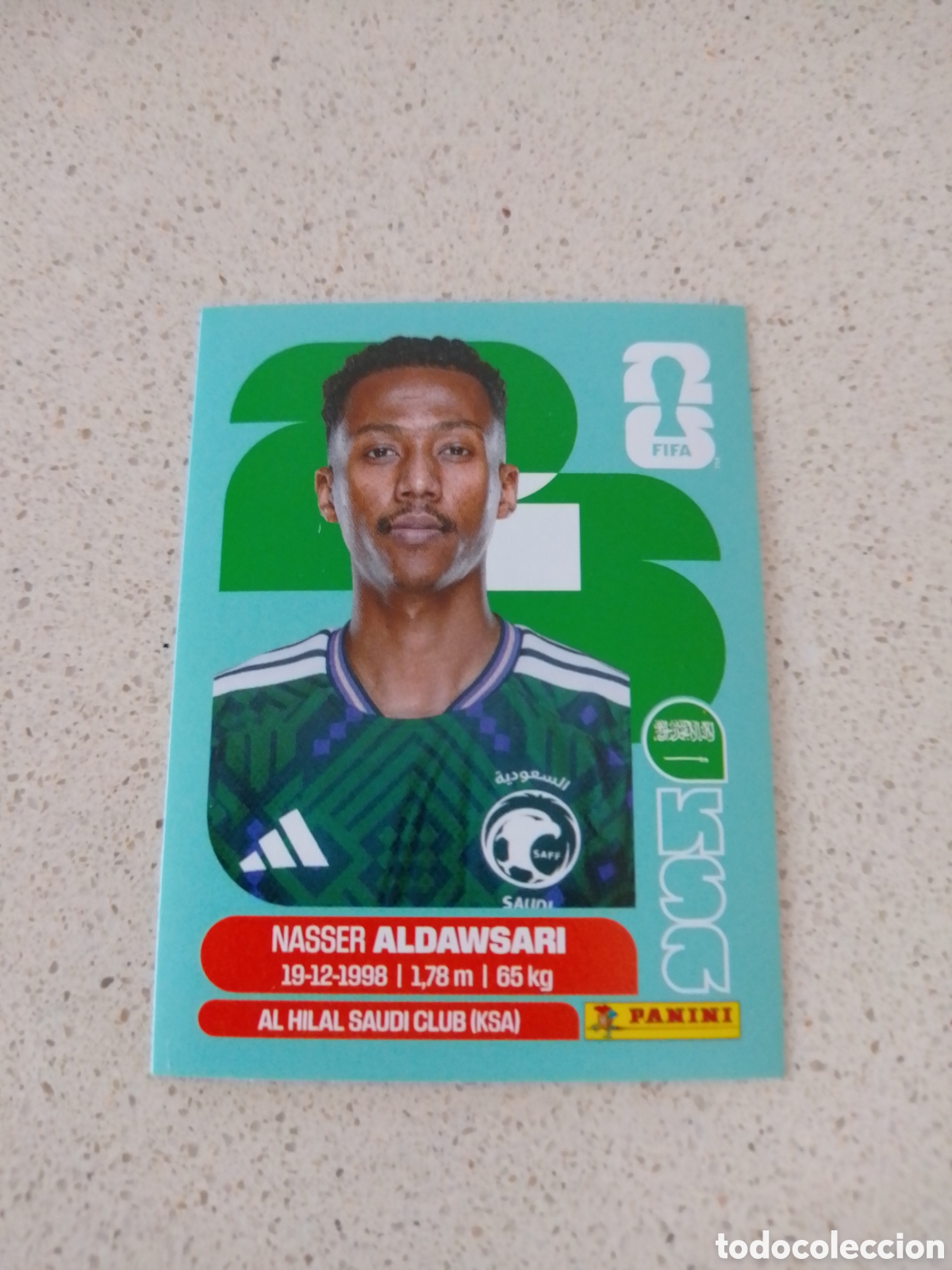 Cromos de F&uacute;tbol: CROMO NUMERO 12 ALDAWSARI ARABIA SAUD&Iacute;. MUNDIAL 2026. PANINI.