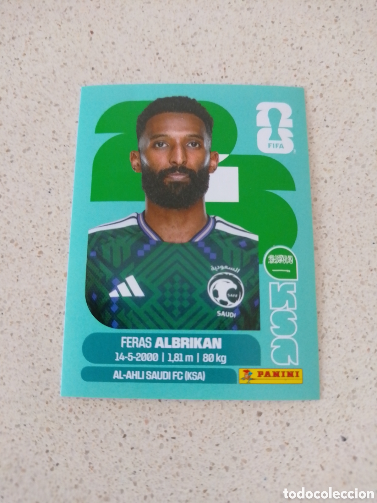 Cromos de F&uacute;tbol: CROMO NUMERO 18 ALBRIKAN ARABIA SAUD&Iacute;. MUNDIAL 2026. PANINI.