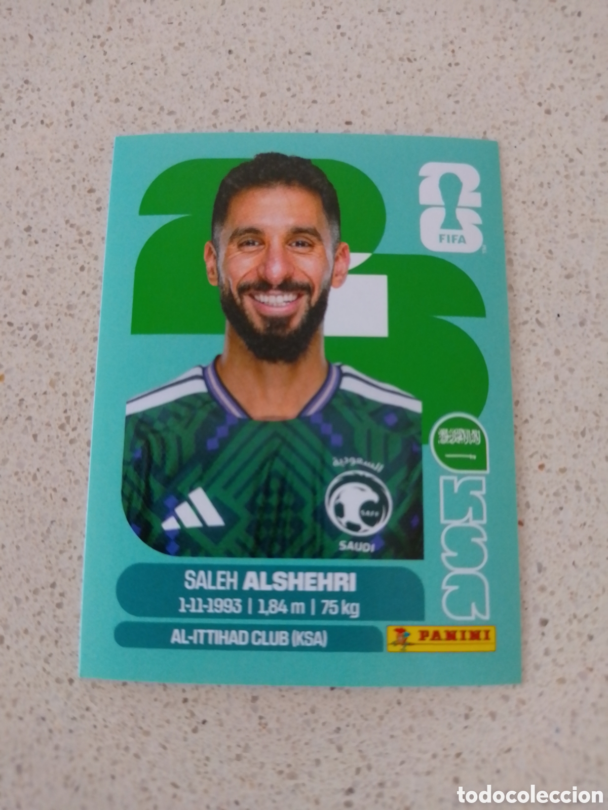 Cromos de F&uacute;tbol: CROMO NUMERO 19 ALSHEHRI ARABIA SAUD&Iacute;. MUNDIAL 2026. PANINI.