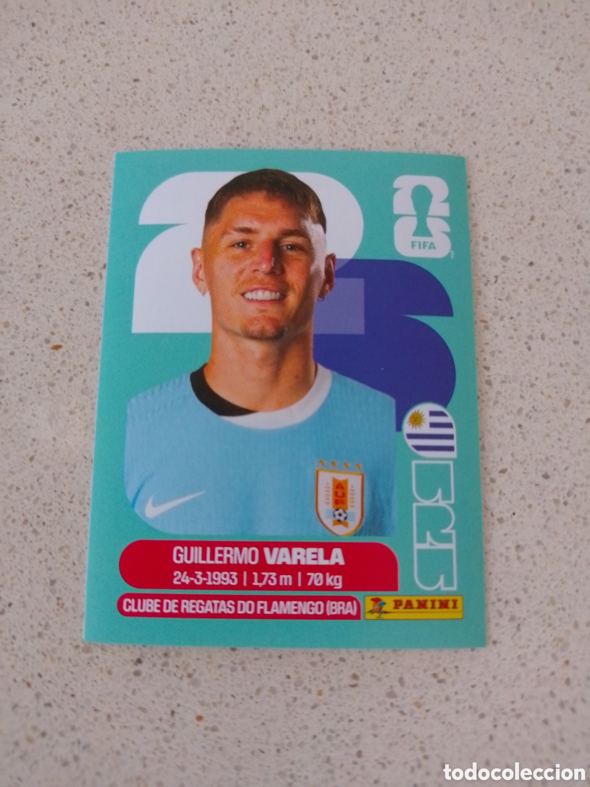 Cromos de F&uacute;tbol: CROMO NUMERO 8 VARELA URUGUAY. MUNDIAL 2026. PANINI.