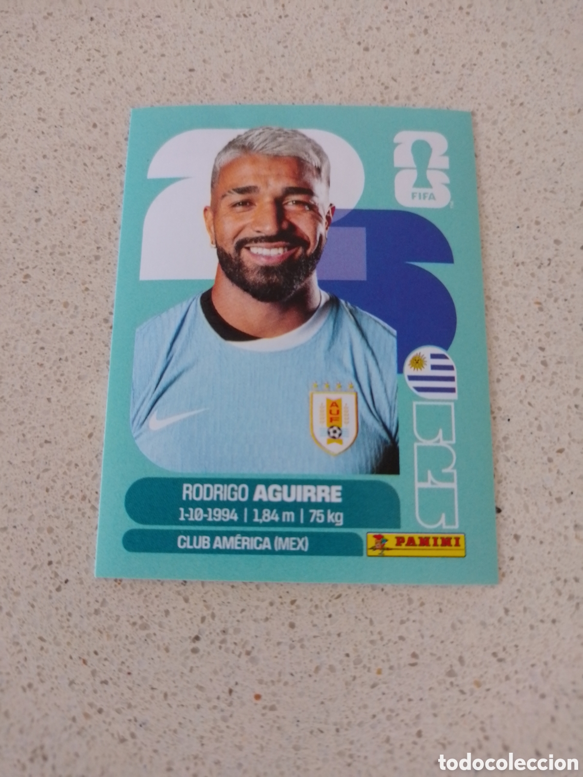 Fu&szlig;ball-Sticker: CROMO NUMERO 19 AGUIRRE URUGUAY. MUNDIAL 2026. PANINI.