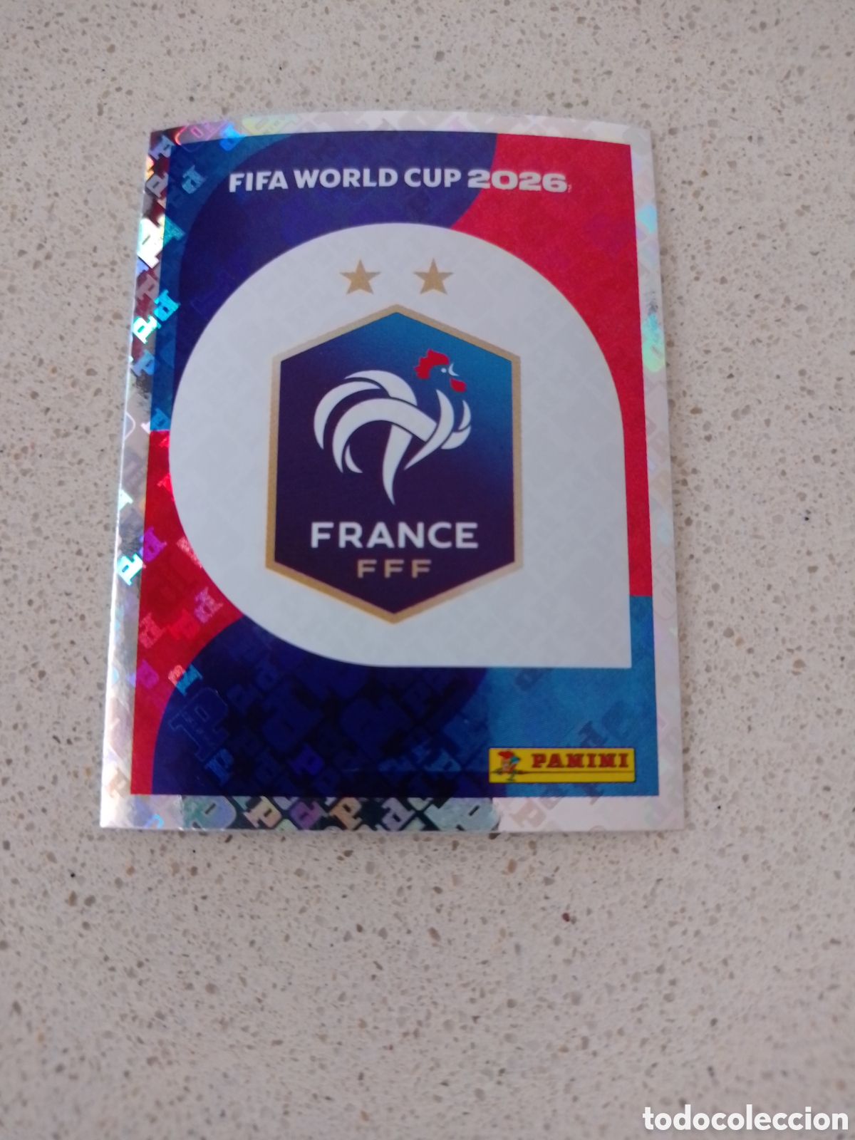 Cromos de F&uacute;tbol: CROMO NUMERO 1 ESCUDO FRANCIA. MUNDIAL 2026. PANINI.