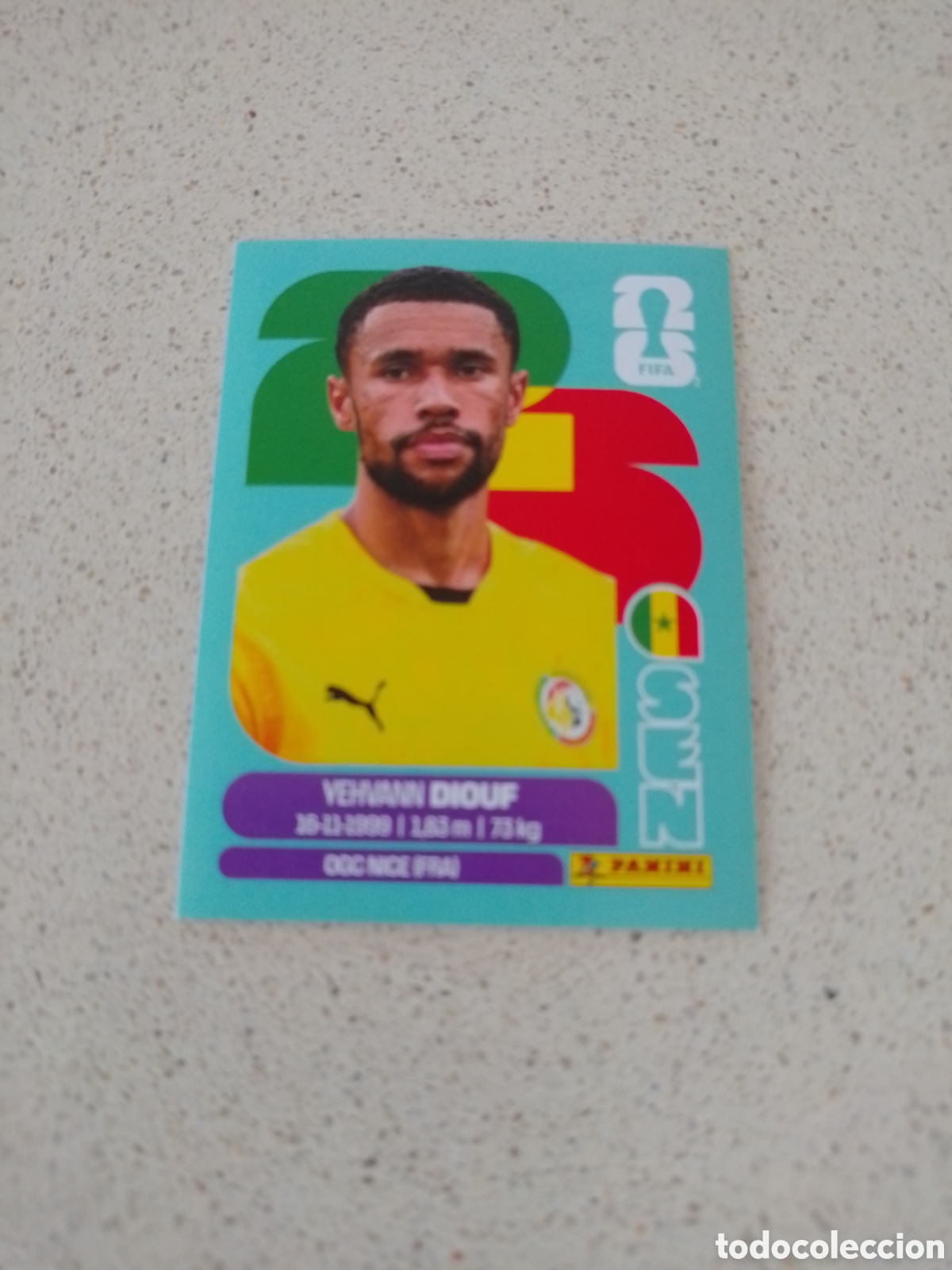 Fu&szlig;ball-Sticker: CROMO NUMERO 3 DIOUF SENEGAL. MUNDIAL 2026. PANINI.