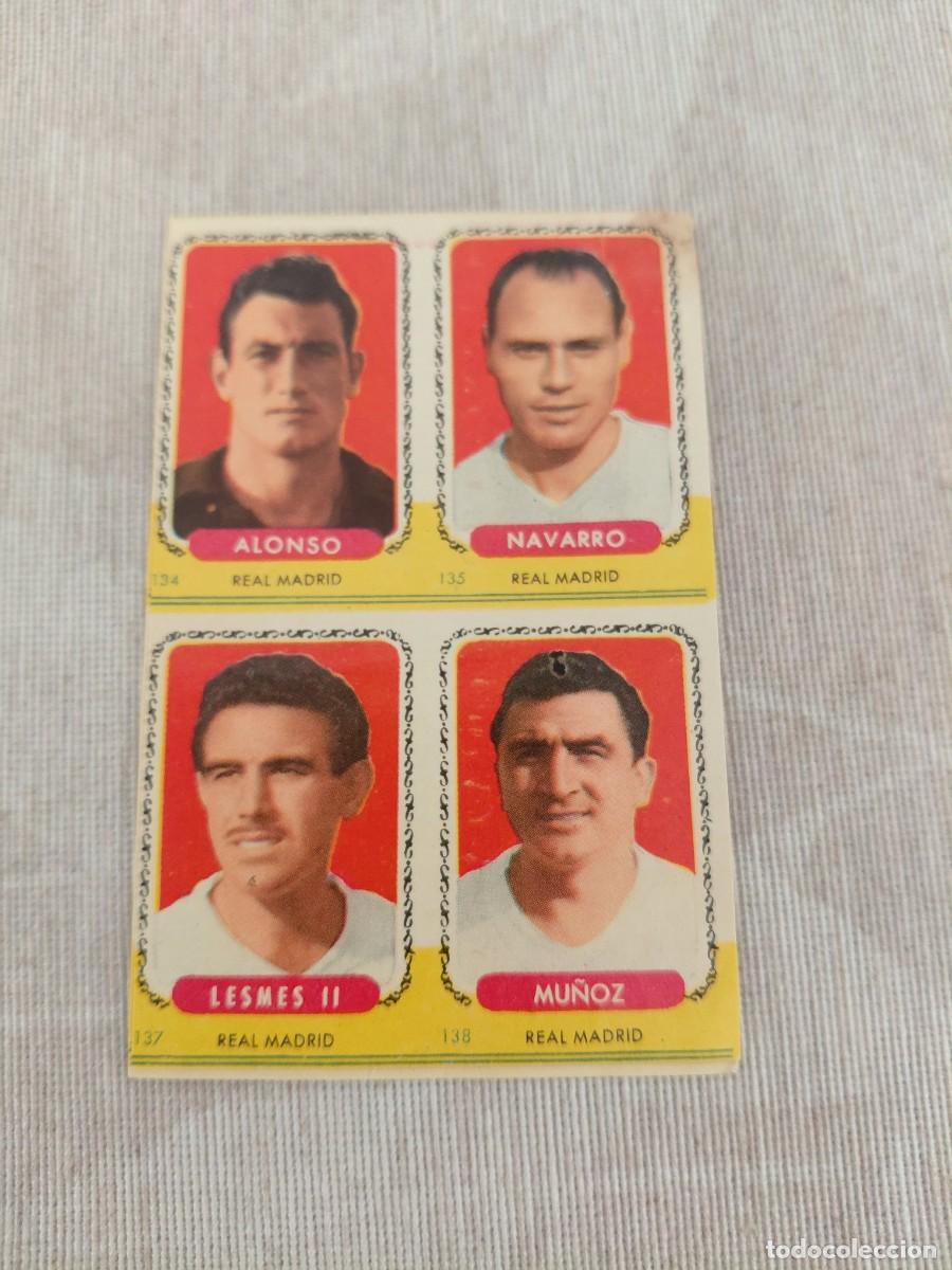 Cromos de F&uacute;tbol: Cromo CAMPEONES 1956 del Real Madrid, Nuevo sin cortar ni pegar, campeones 1956. Editorial Bruguera.