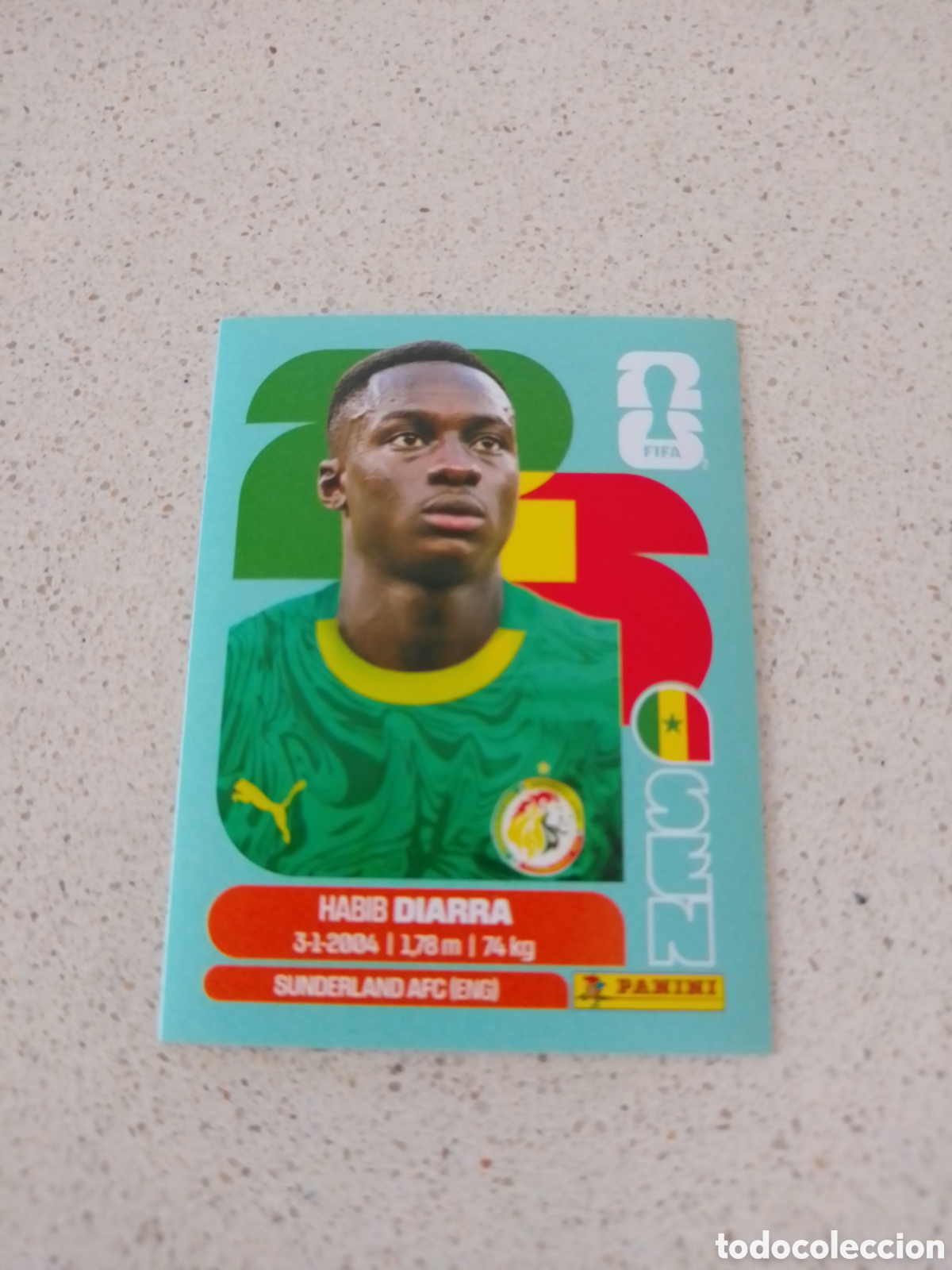 Cartes &agrave; collectionner de Football: CROMO NUMERO 12 DIARRA SENEGAL. MUNDIAL 2026. PANINI.