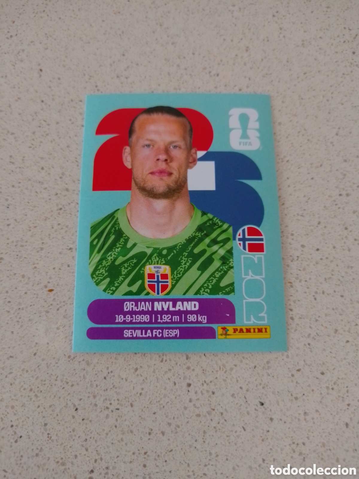 Cartes &agrave; collectionner de Football: CROMO NUMERO 2 NYLAND NORUEGA. MUNDIAL 2026. PANINI.