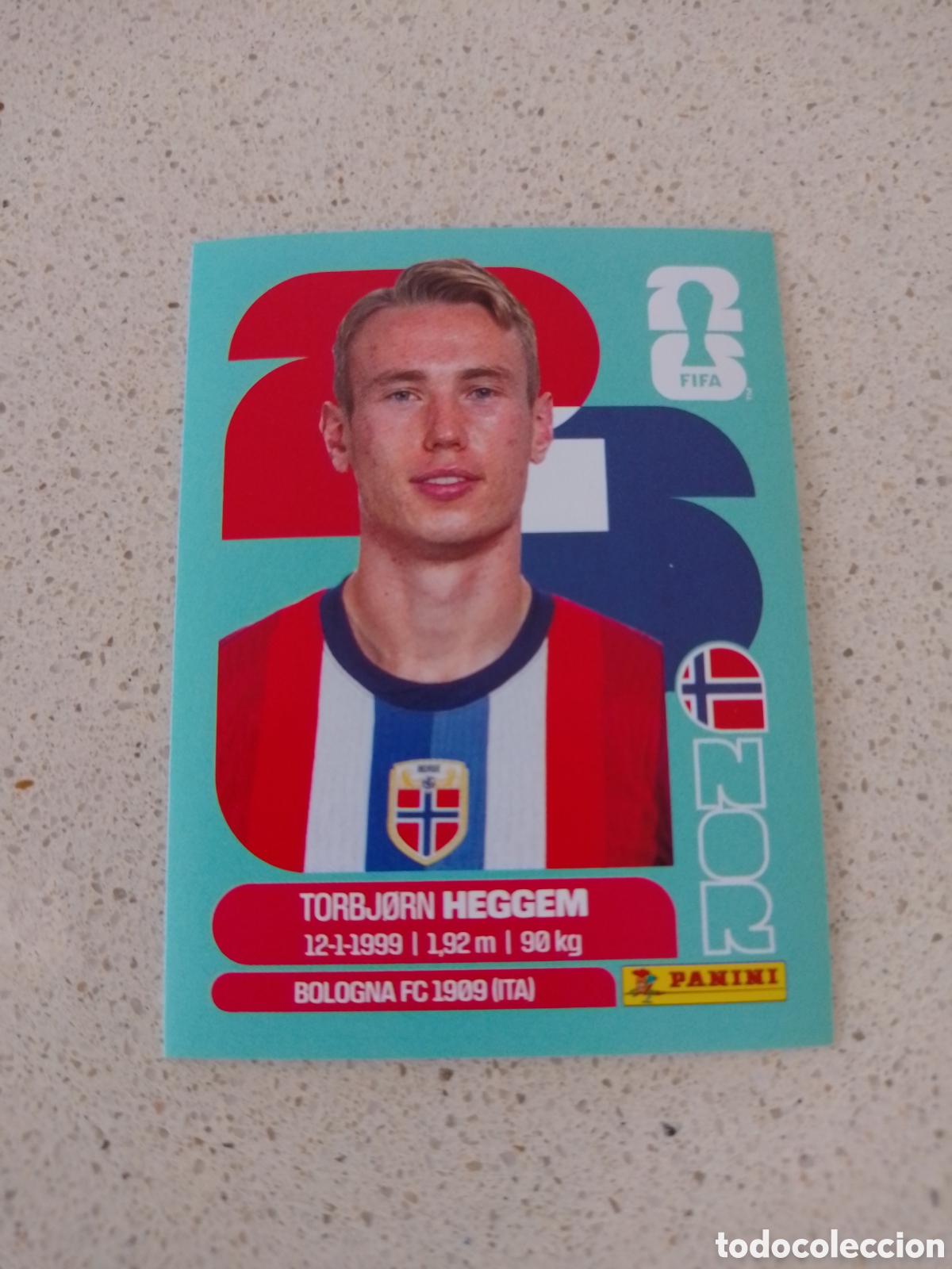 Cromos de F&uacute;tbol: CROMO NUMERO 8 HEGGEM NORUEGA. MUNDIAL 2026. PANINI.