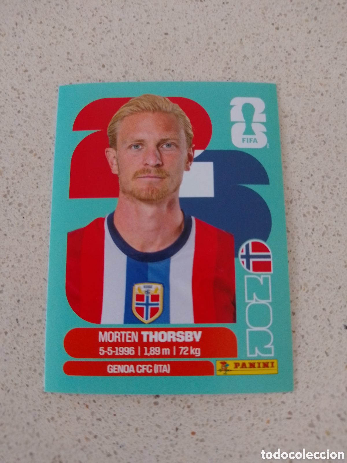 Cromos de F&uacute;tbol: CROMO NUMERO 9 THORSBY NORUEGA. MUNDIAL 2026. PANINI.
