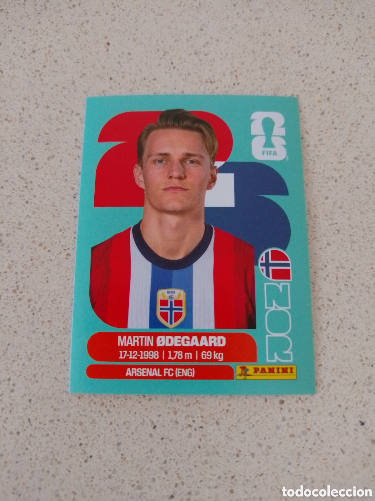 Cromos de F&uacute;tbol: CROMO NUMERO 10 ODEGAARD NORUEGA. MUNDIAL 2026. PANINI.