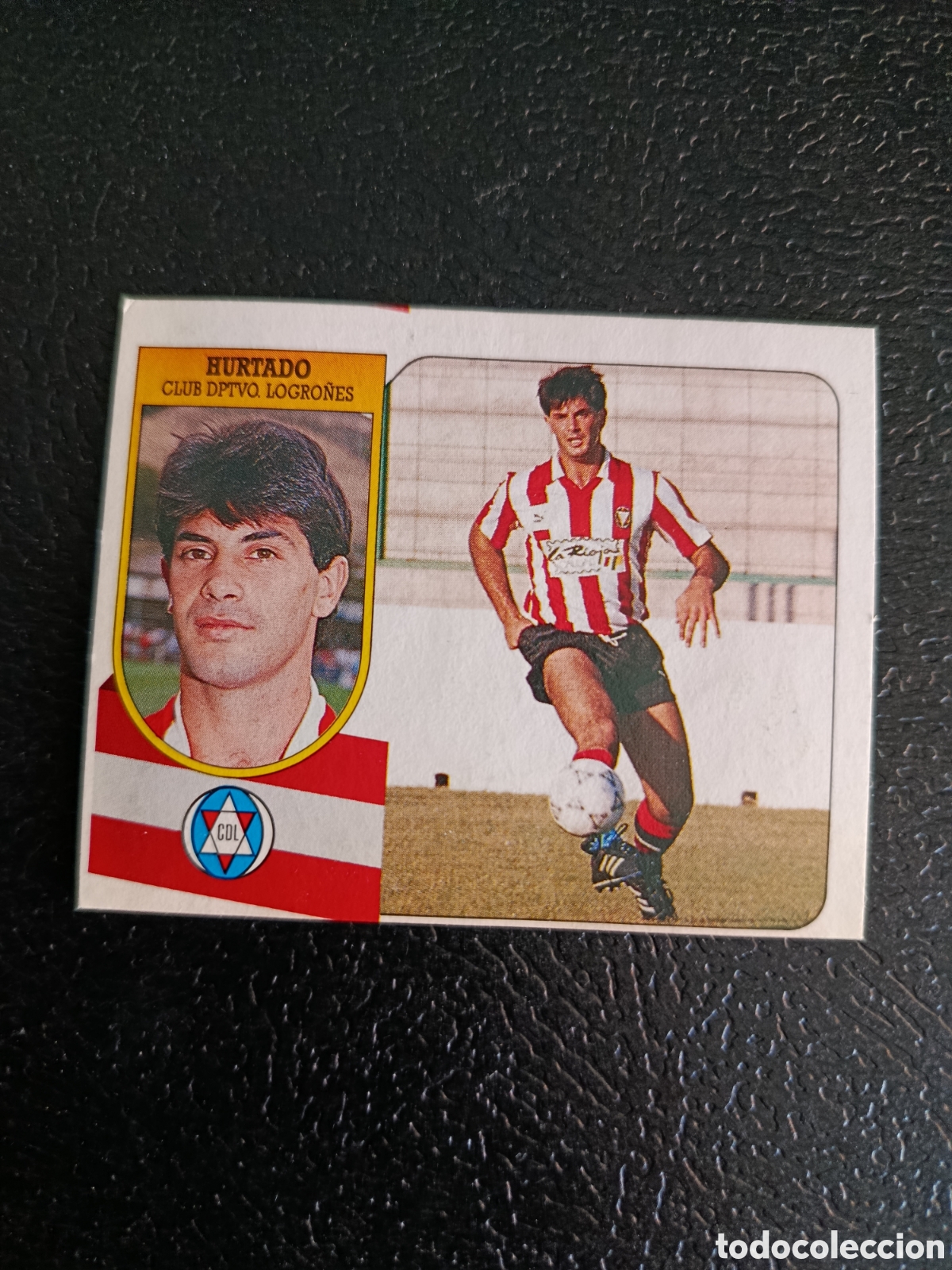 Cartes &agrave; collectionner de Football: ESTE 91 92. CD. LOGRO&Ntilde;ES. BAJA HURTADO. CROMO DESPEGADO.