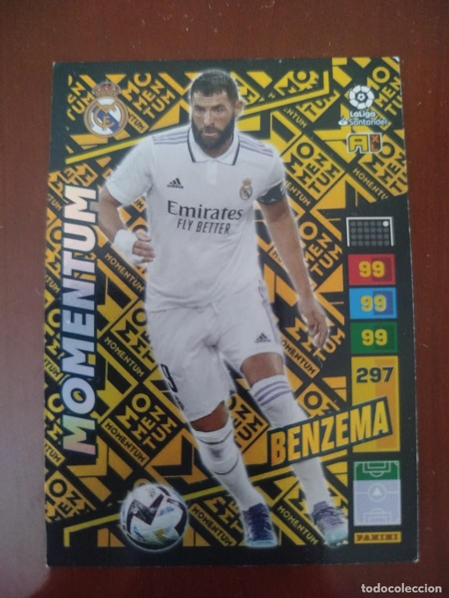 Cromos de F&uacute;tbol: ADRENALYN XL 2022/23.R.MADRID.BENZEMA (MOMENTUM).