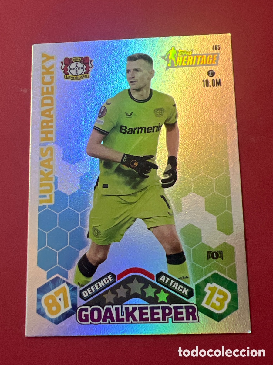Cromos de F&uacute;tbol: C212. 465 Lukas Hradecky Bayer Leverkusen Topps Match Attax Champions League 2023 2024 23 24