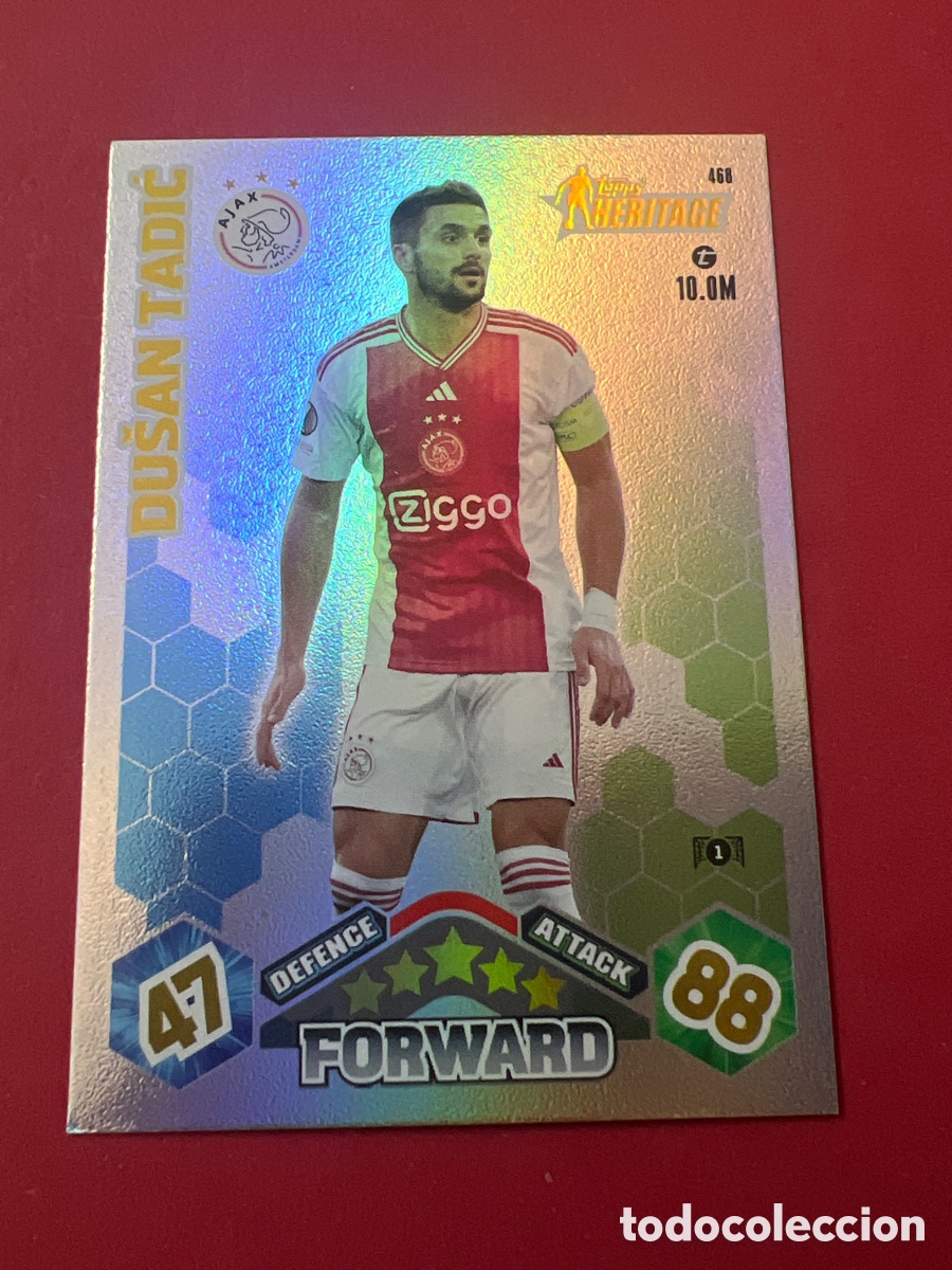 Cromos de F&uacute;tbol: C217. 468 DUSAN TADIC AJAX MATCH ATTAX 2023 2024 TOPPS HERITAGE