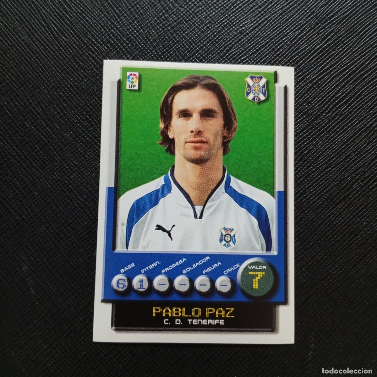 Cromos de F&uacute;tbol: 304 PABLO PAZ TENERIFE PANINI 2001 2002 CROMO FUTBOL 01 02 LIGA - SIN PEGAR - A208 PG145
