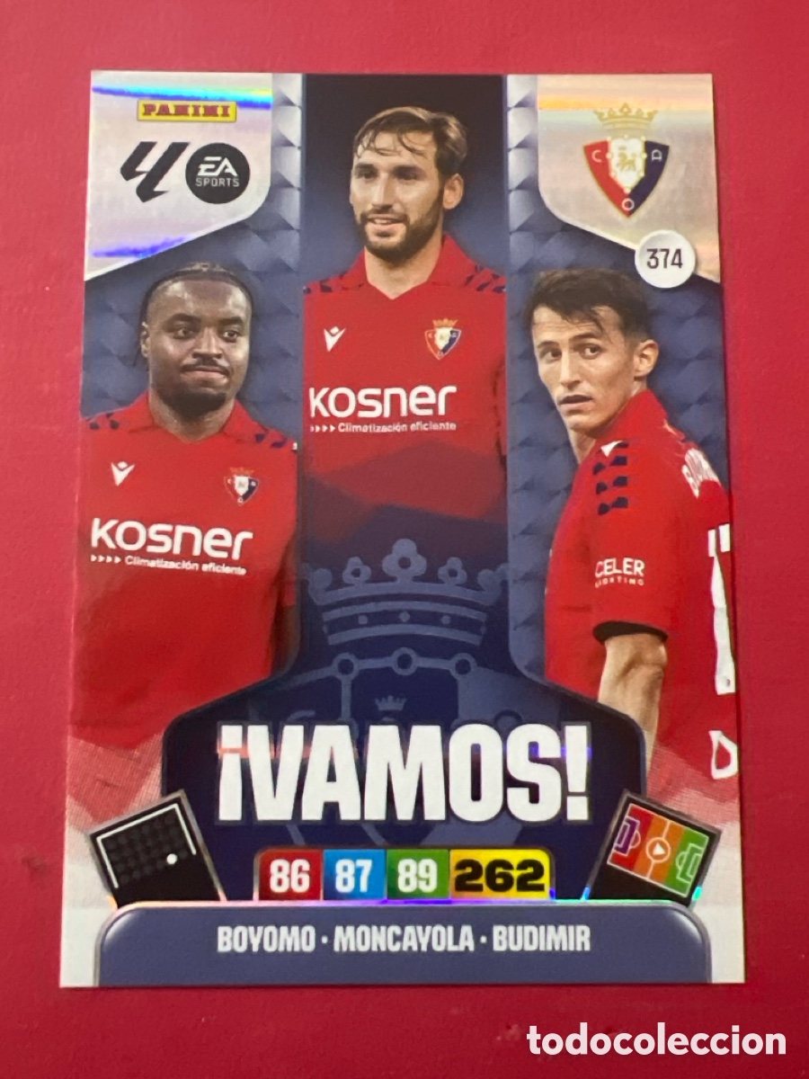 Cromos de F&uacute;tbol: C228. Vamos n&uacute;mero 374 del Osasuna cromo adrenalyn XL 25-26 2025-2026
