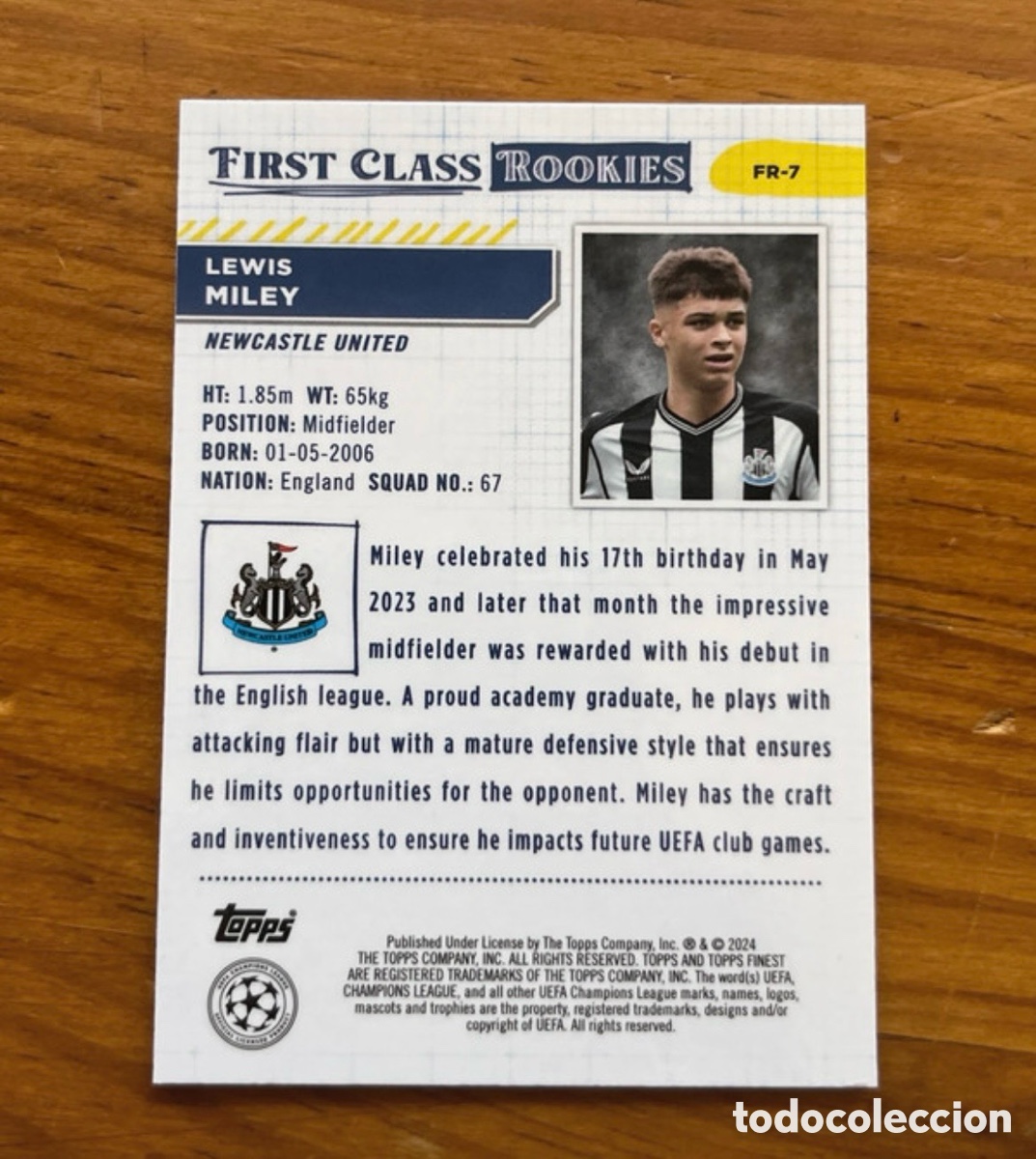 Cromos de f&uacute;tbol: Lewis Miley Rookie Card - Foto 2
