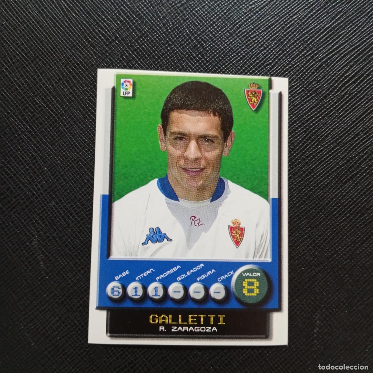 Cromos de F&uacute;tbol: 396 GALLETTI ZARAGOZA PANINI 2001 2002 CROMO FUTBOL 01 02 LIGA - SIN PEGAR - A208 PG190