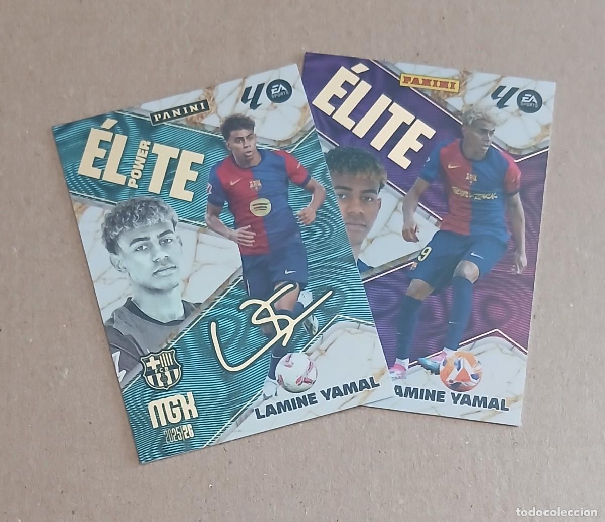 Cromos de F&uacute;tbol: CROMO n&ordm; 9 LAMINE YAMAL &Eacute;LITE DOBLE VERSI&Oacute;N MEGACRACKS 2025-2026 DE PANINI. Nuevos de sobre.