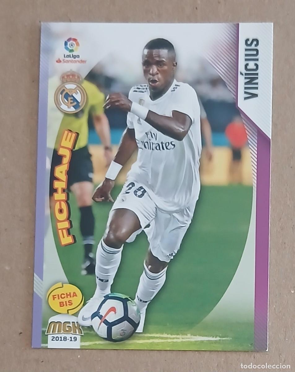 Cromos de f&uacute;tbol: CROMO FICHA BIS 369 VIN&Iacute;CIUS ROOKIE REAL MADRID MEGACRACKS 2018-2019 DE PANINI. Nuevo de sobre.