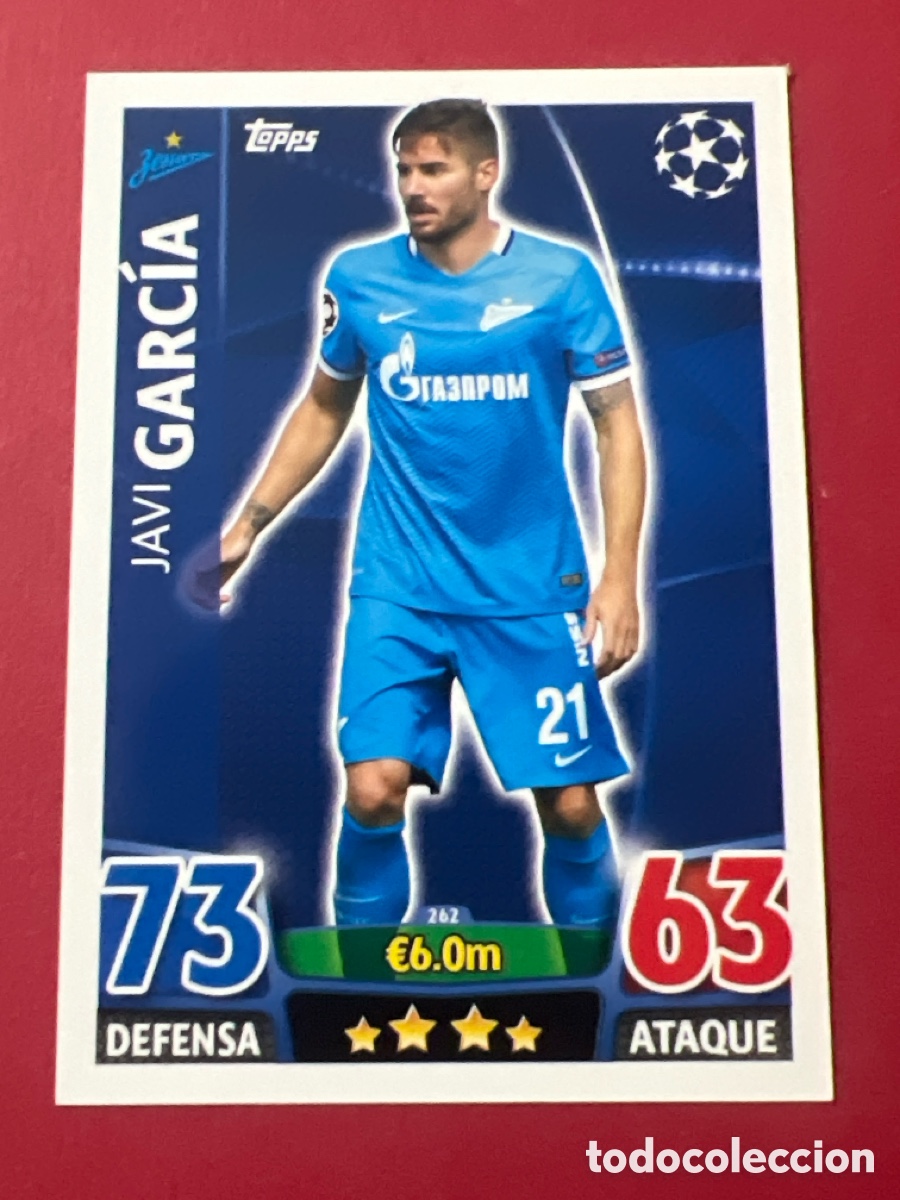 Cromos de f&uacute;tbol: C289. 262 Javi Garc&iacute;a Zenit Topps Match Attax 2015 2016 UEFA Champions League