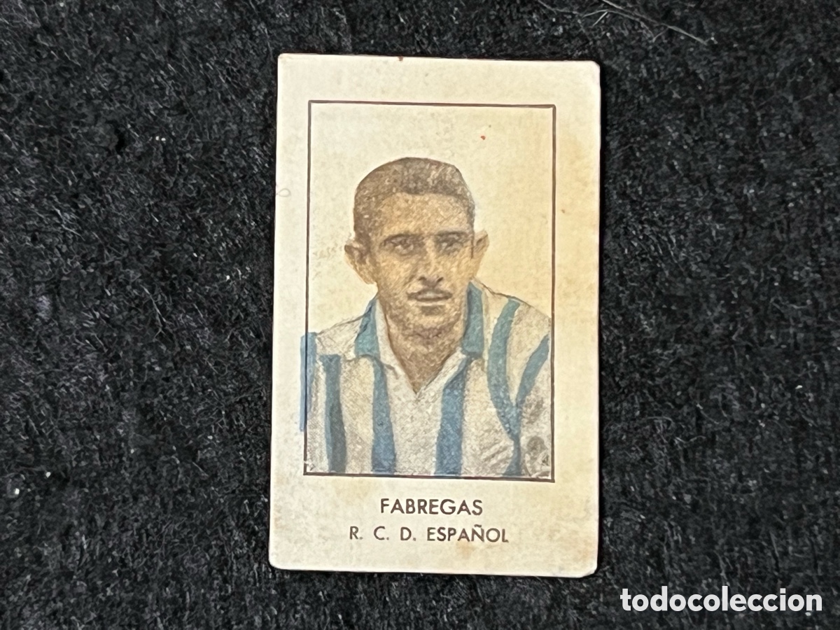 Cromos de F&uacute;tbol: CROMO F&Agrave;BREGAS RCD ESPA&Ntilde;OL ALBUM FUT-BOL LIGA 1943-44 MANUFACTURAS OISEMEN, MOLINA DE SEGURA RARO