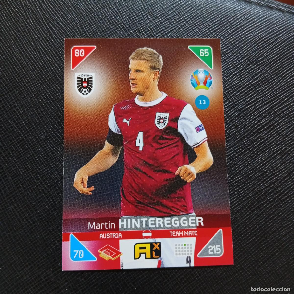 Fu&szlig;ball-Sticker: 13 HINTEREGGER AUSTRIA PANINI ADRENALYN XL UEFA EURO 2020 CROMO FUTBOL KICK OFF 2021 - A209 PG6