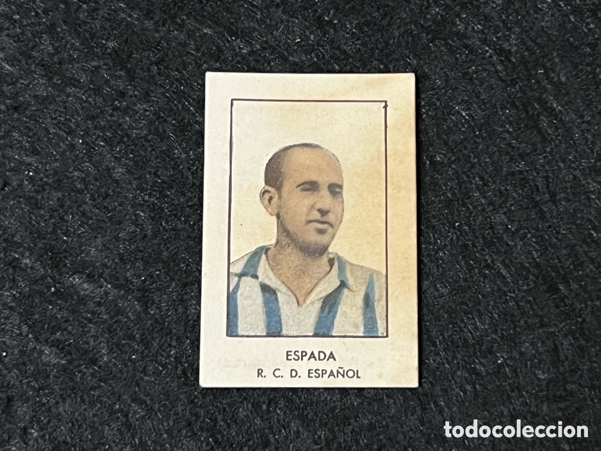 Cromos de F&uacute;tbol: CROMO ESPADA RCD ESPA&Ntilde;OL ALBUM FUT-BOL LIGA 1943-44 MANUFACTURAS OISEMEN, MOLINA DE SEGURA RARO.