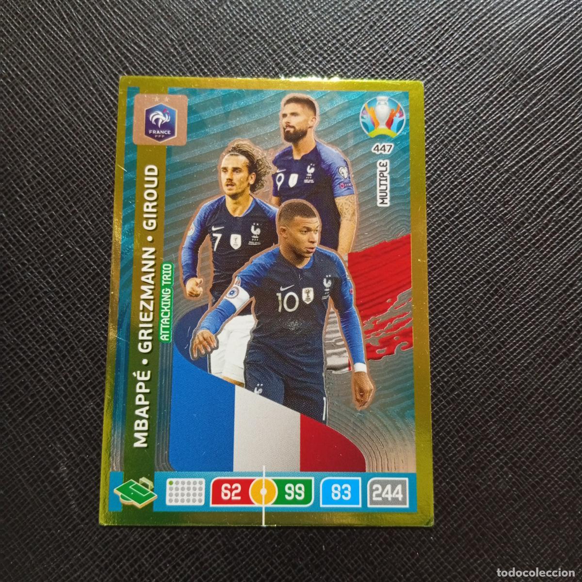 Cromos de F&uacute;tbol: 447 GRIEZMANN MBAPPE FRANCIA PANINI ADRENALYN XL UEFA EURO 2020 CROMO FUTBOL 20- A209 PG11